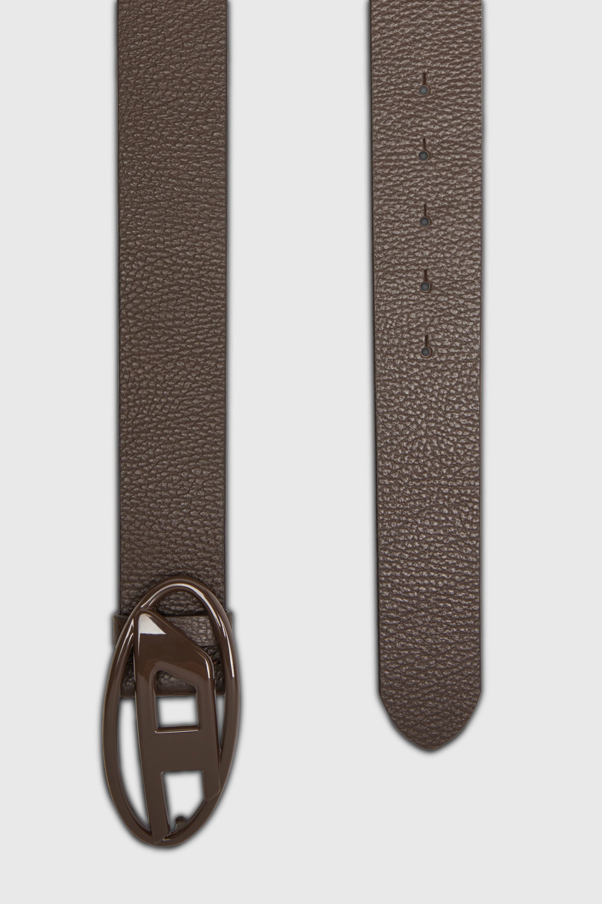 Diesel - B-1DR, Unisex 4cm G&uuml;rtel aus Leder mit matter Oval D-Schnalle in Braun - 2