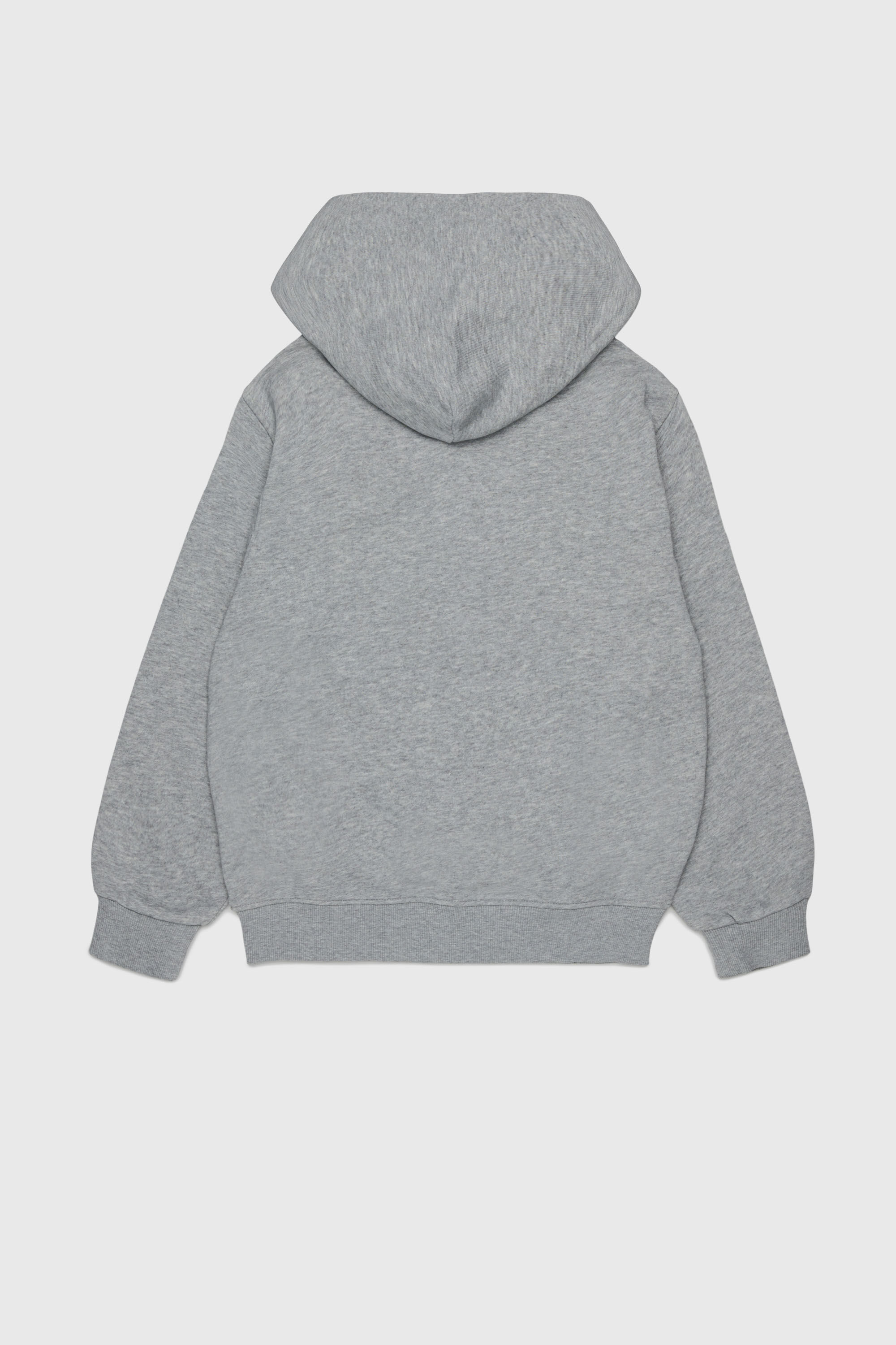 Diesel - SJEANSHOOD OVER, Herren Kapuzensweatshirt mit ausgefransten Logo-Buchstaben mit Rei&szlig;verschluss in Grau - 2