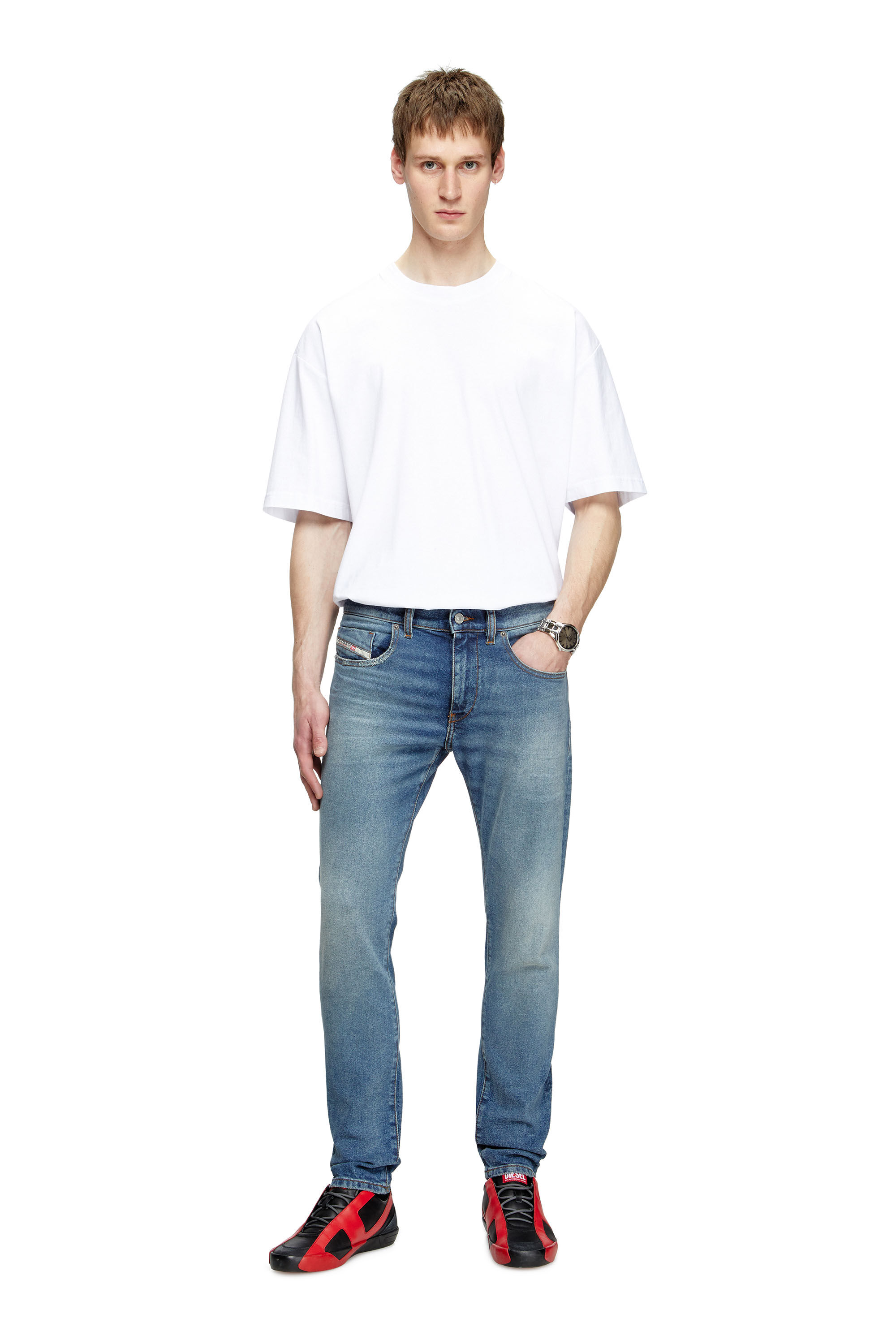 Diesel - Herren Slim Jeans 2019 D-Strukt 0DBEF, Mittelblau - 1