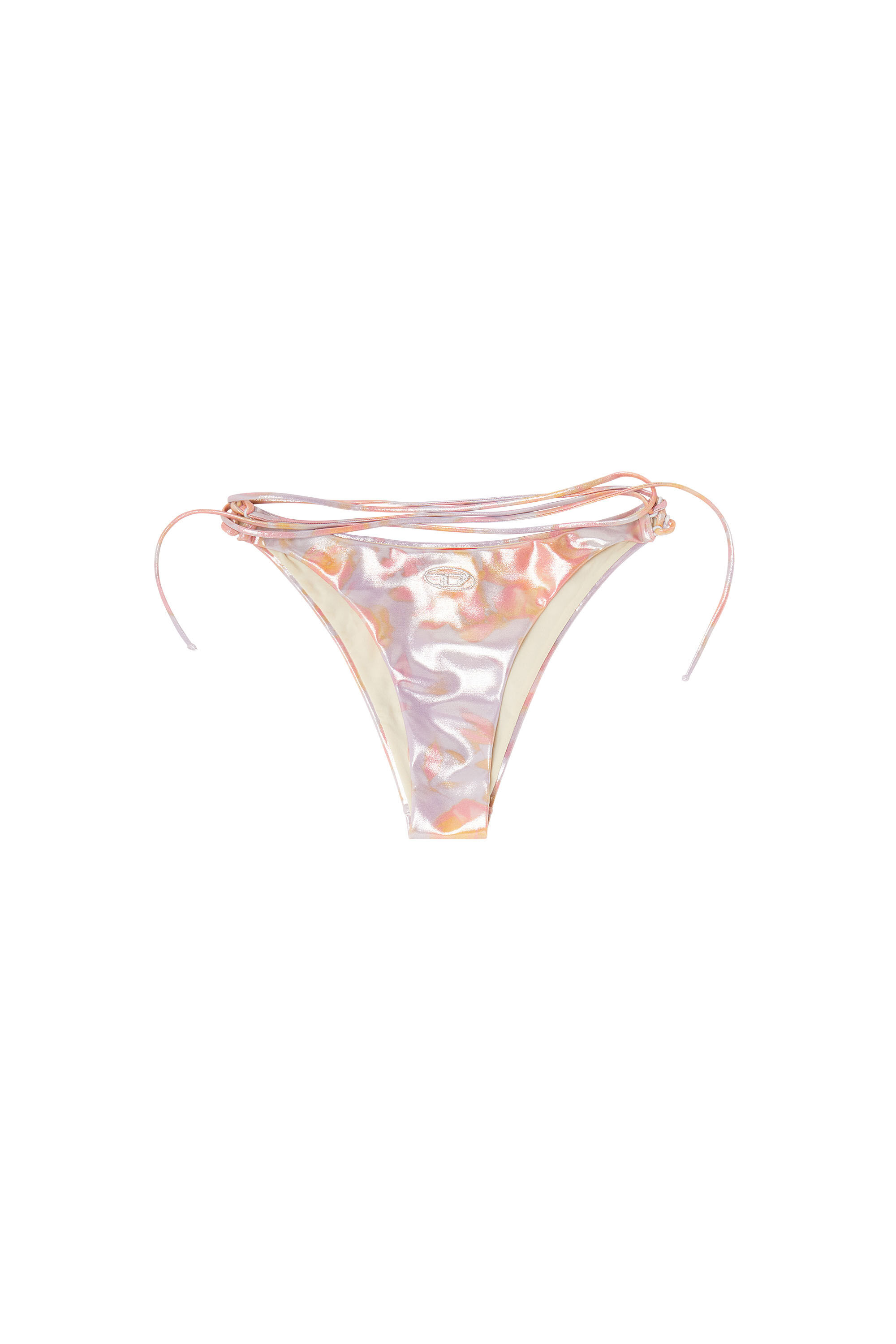 Diesel - GIUSY-UTLT, Damen Metallische Strappy-Bikinihose mit Blumenprint in Lila - 4