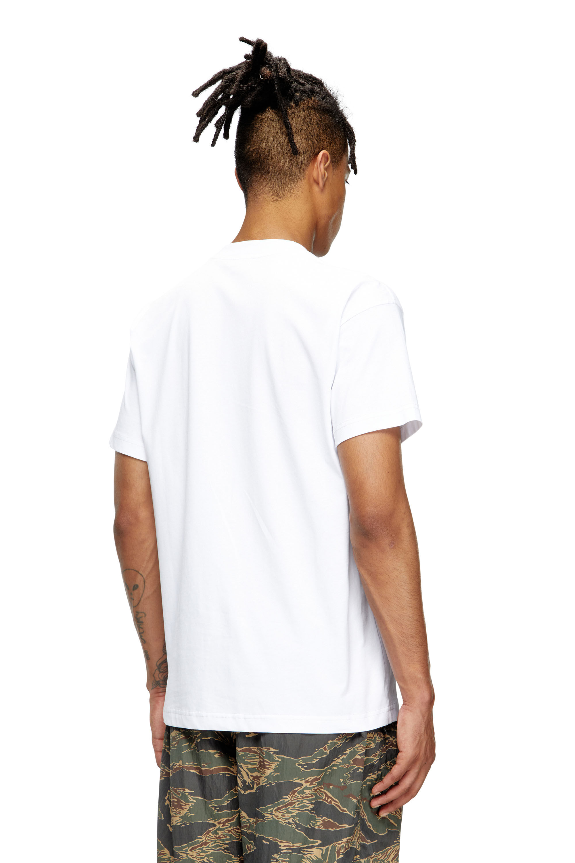 Diesel - T-NORM-T11, Herren T-Shirt mit Oval D-Logo in Weiß - 4