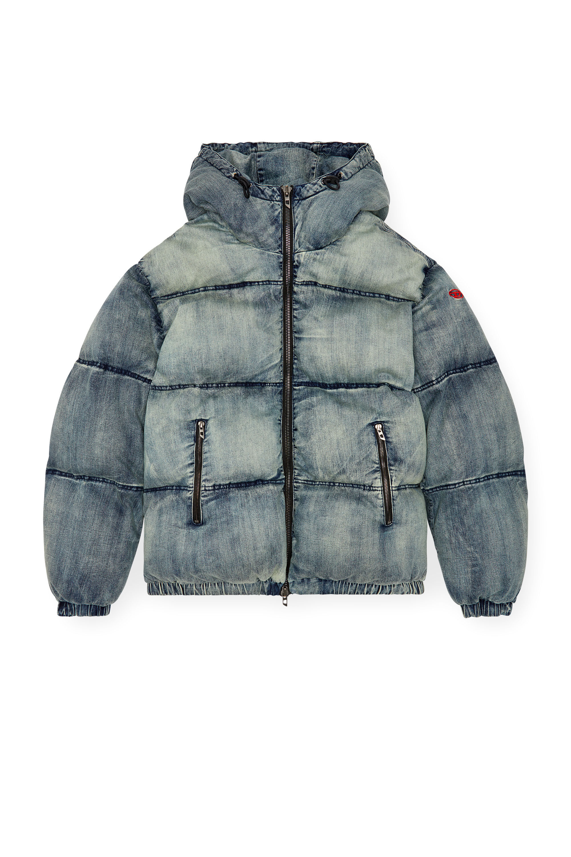 Diesel - W-MONS, Herren Pufferjacke aus behandeltem Denim in Blau - 2