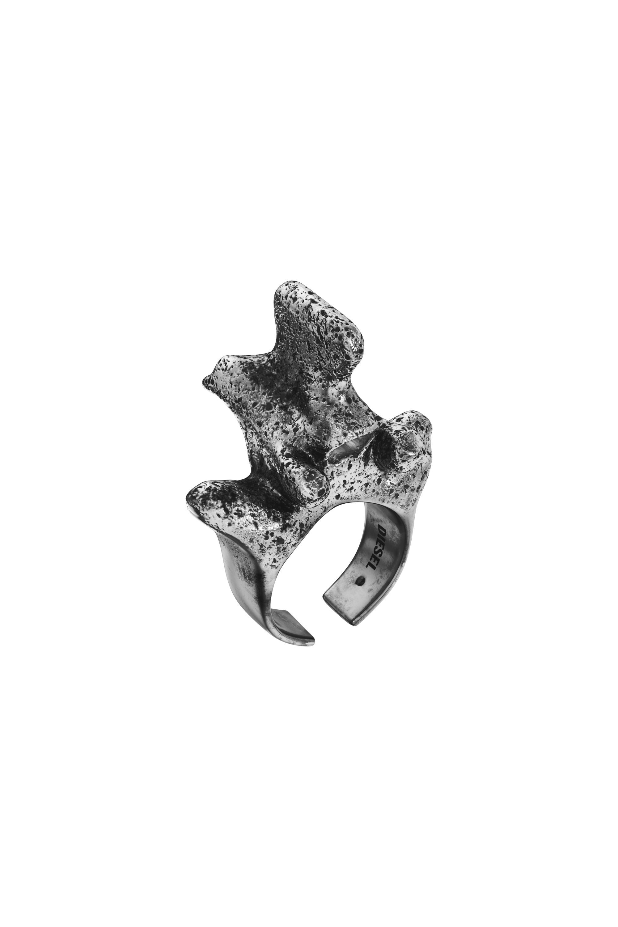 Diesel - DX1708040 JEWELLERY, Unisex Ring mit silberfarbenem Mittelst&uuml;ck in Dunkelgrau - 1