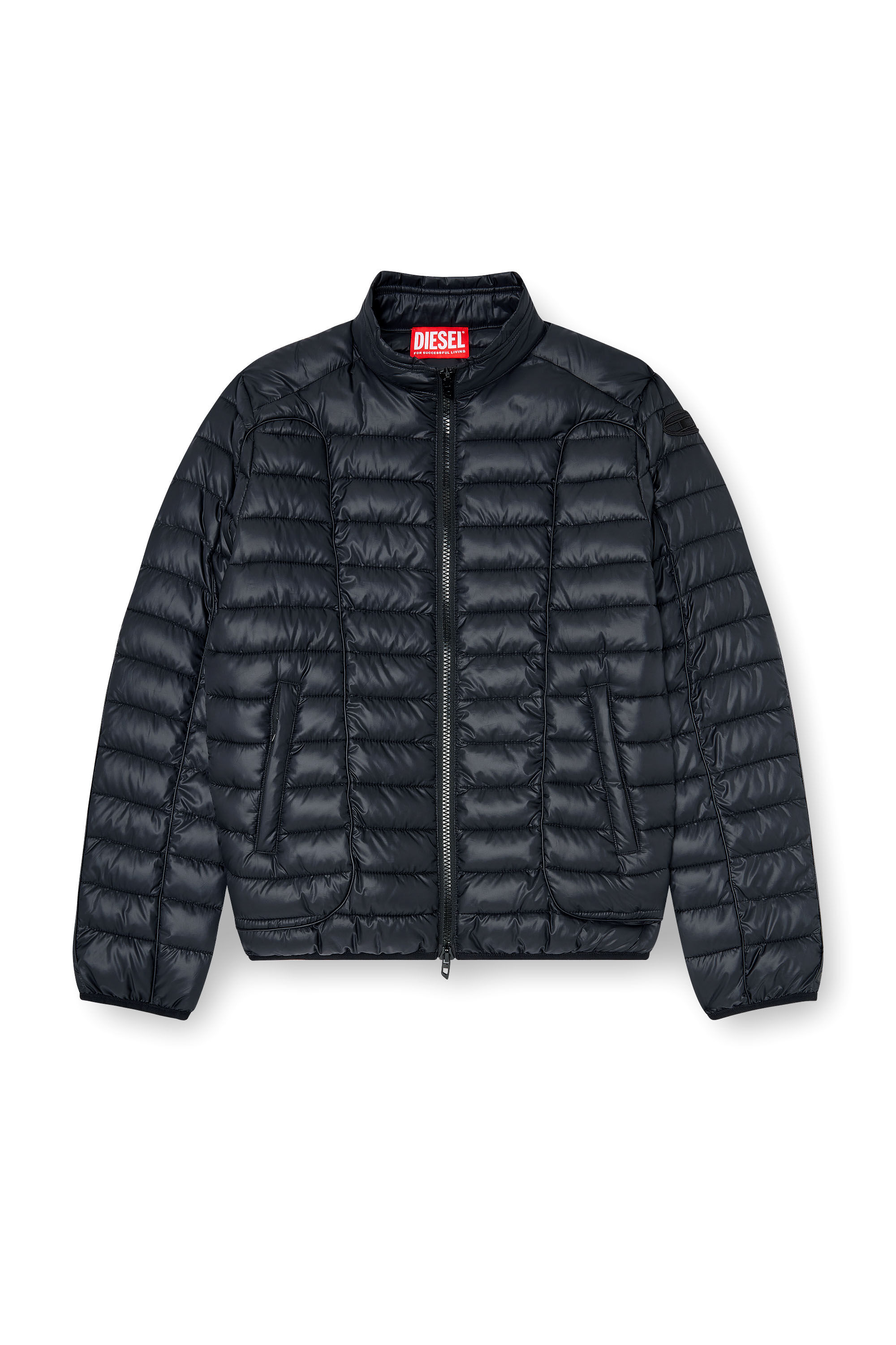 Diesel - W-PILOT-WRD, Herren Biker-inspirierte Steppjacke mit tonalen Paspeln in Schwarz - 2