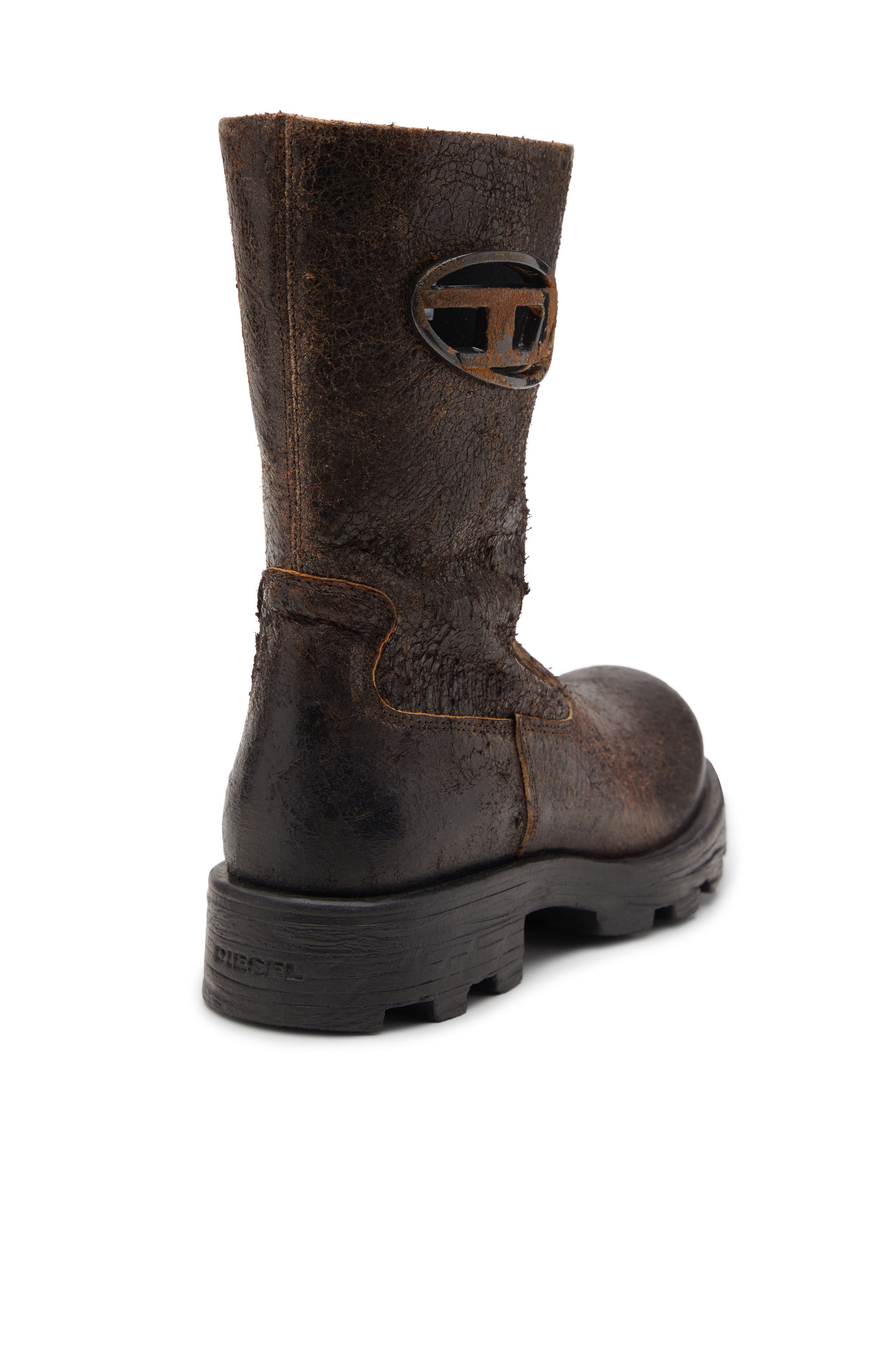 Diesel - D-HAMMER BKR D W, Damen D-Hammer-Bikerstiefel aus vielgetragenem gerissenem Wildleder in null - 6
