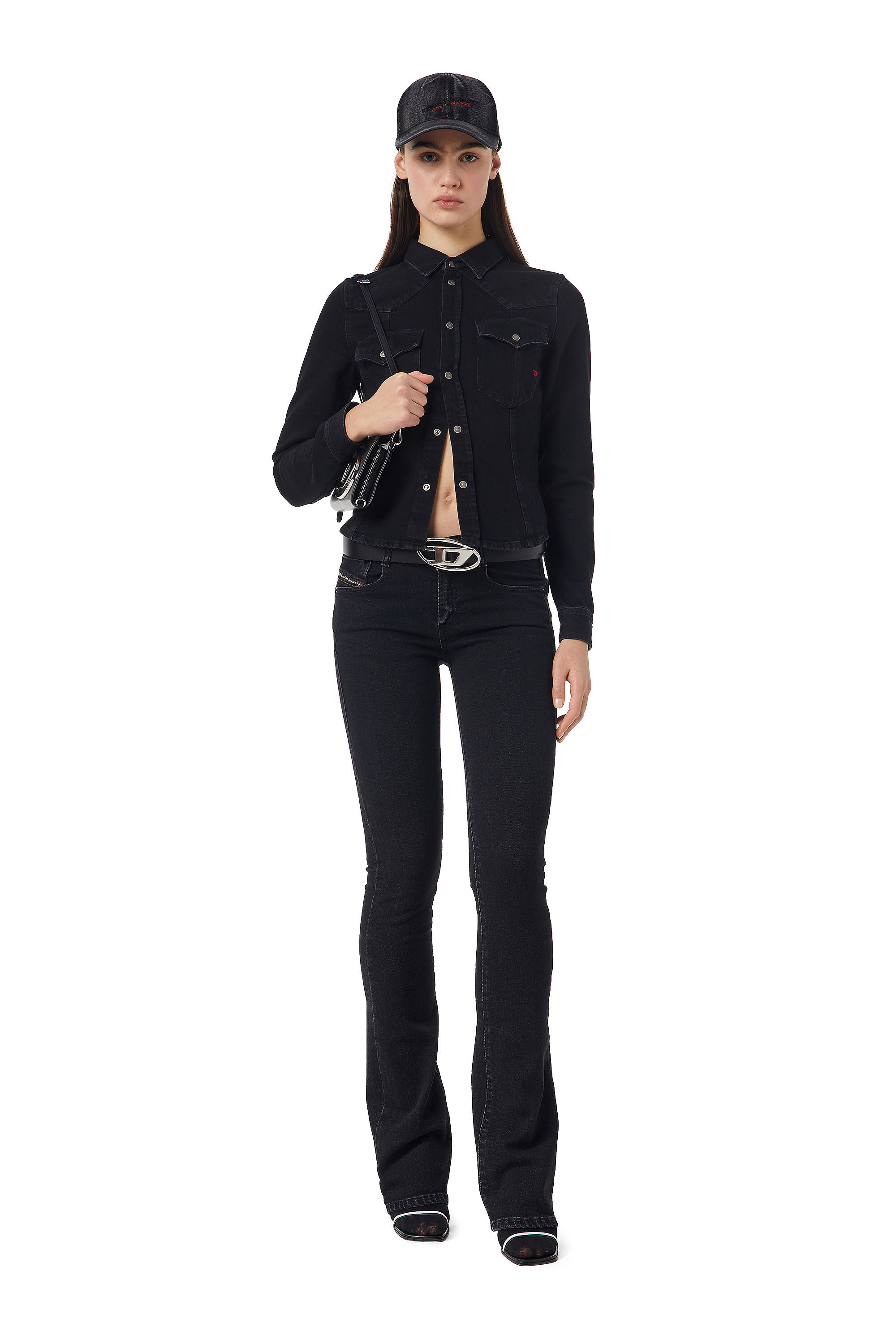 Diesel - DE-RIN WESTERN SHIRT, Schwarz/Dunkelgrau - Image 1