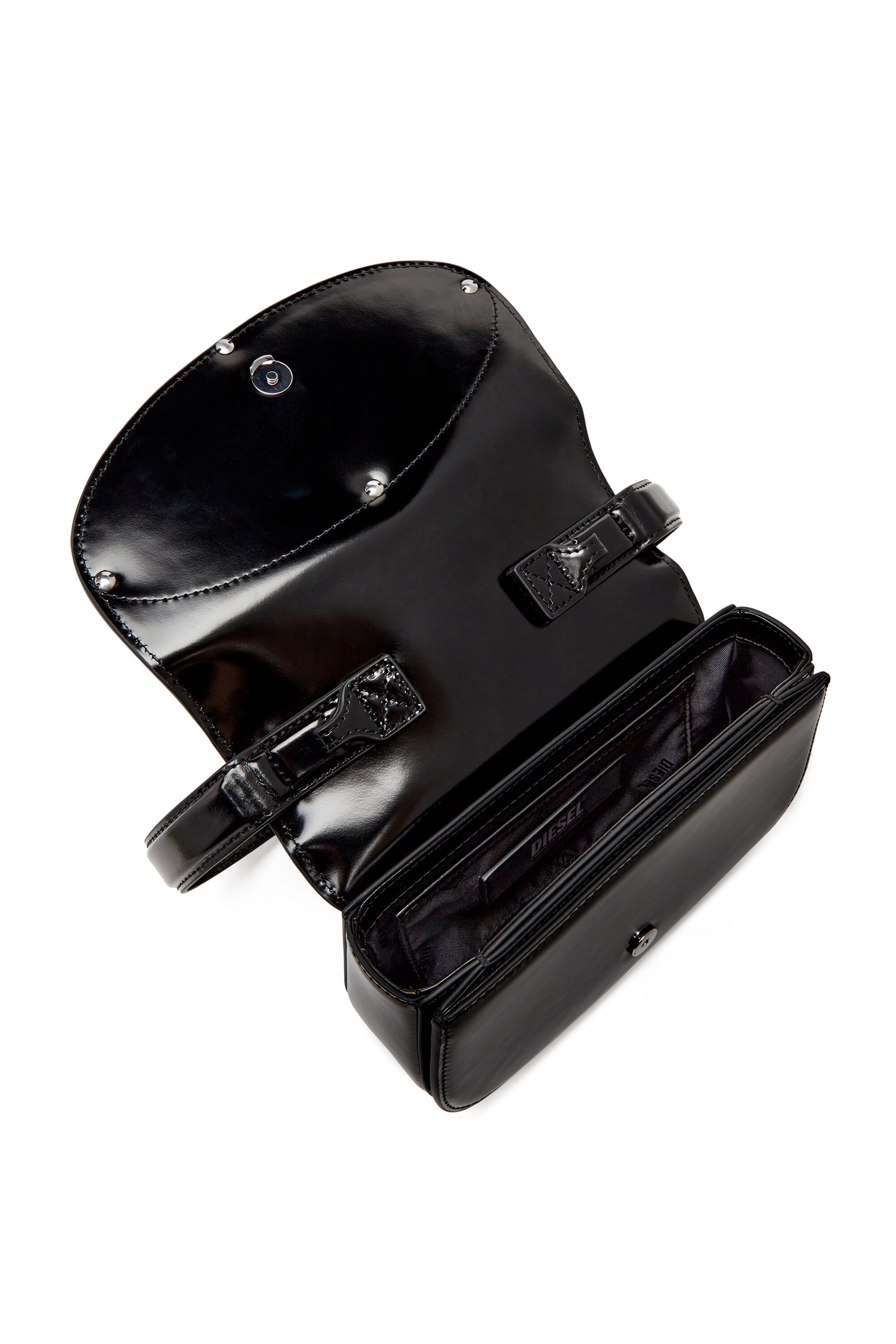 Diesel - 1DR, Damen 1DR-Ikonische Schultertasche aus verspiegeltem Leder in Schwarz - 5