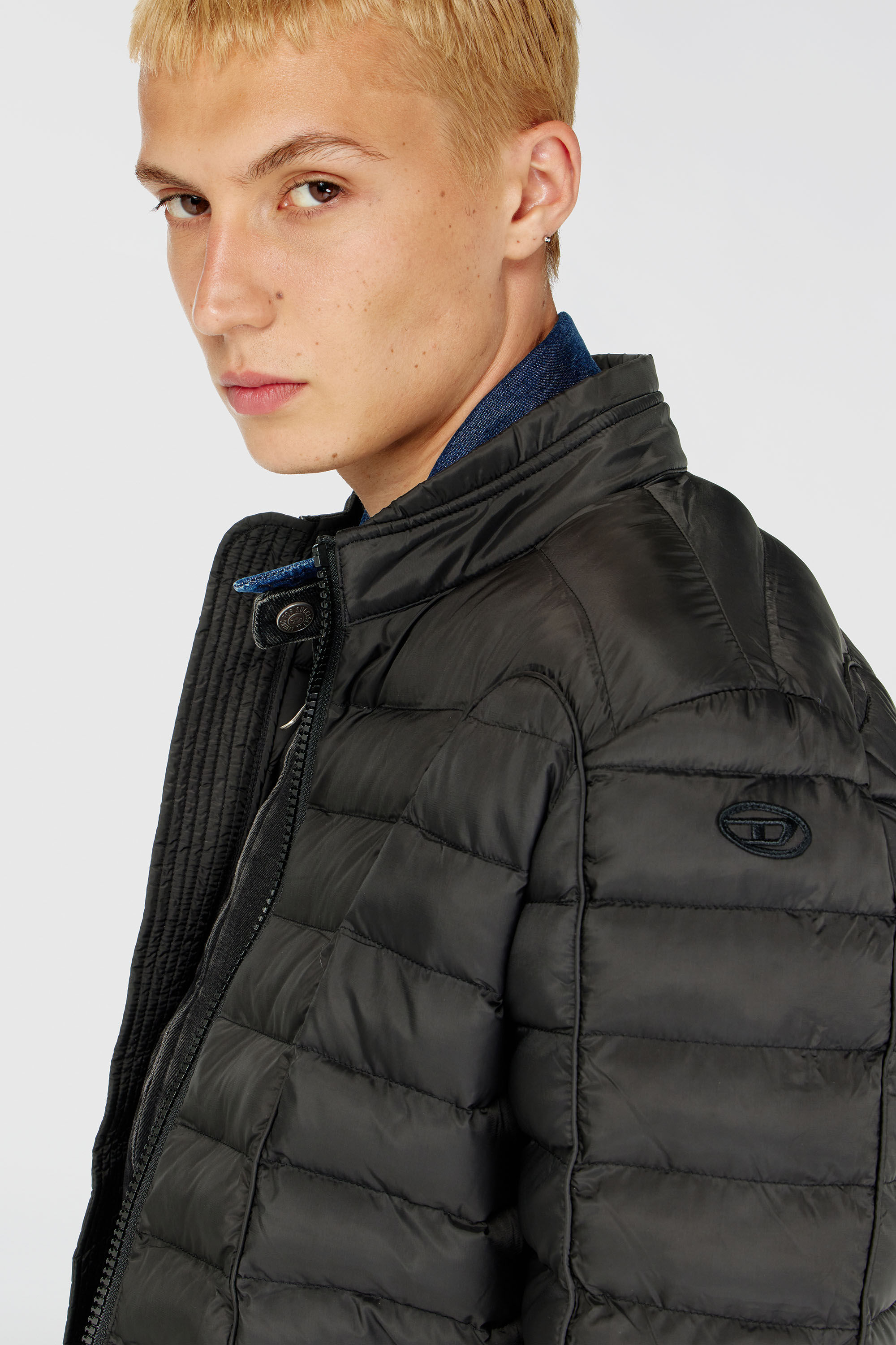 Diesel - W-PILOT, Herren Pufferjacke aus leichtem Nylon in Schwarz - 5