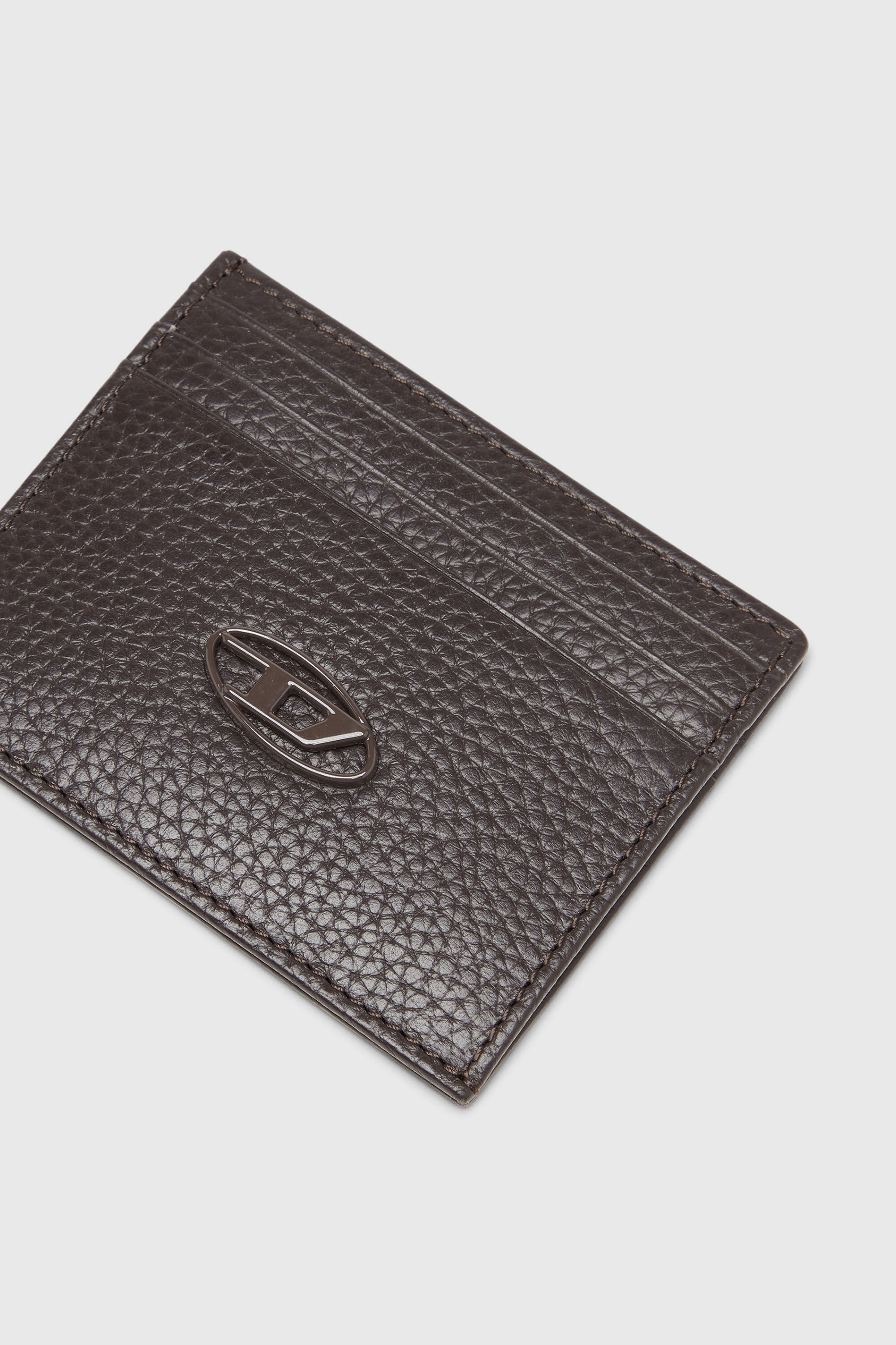 Diesel - CARD CASE, Herren Kartenetui aus genarbtem Leder in Braun - 4