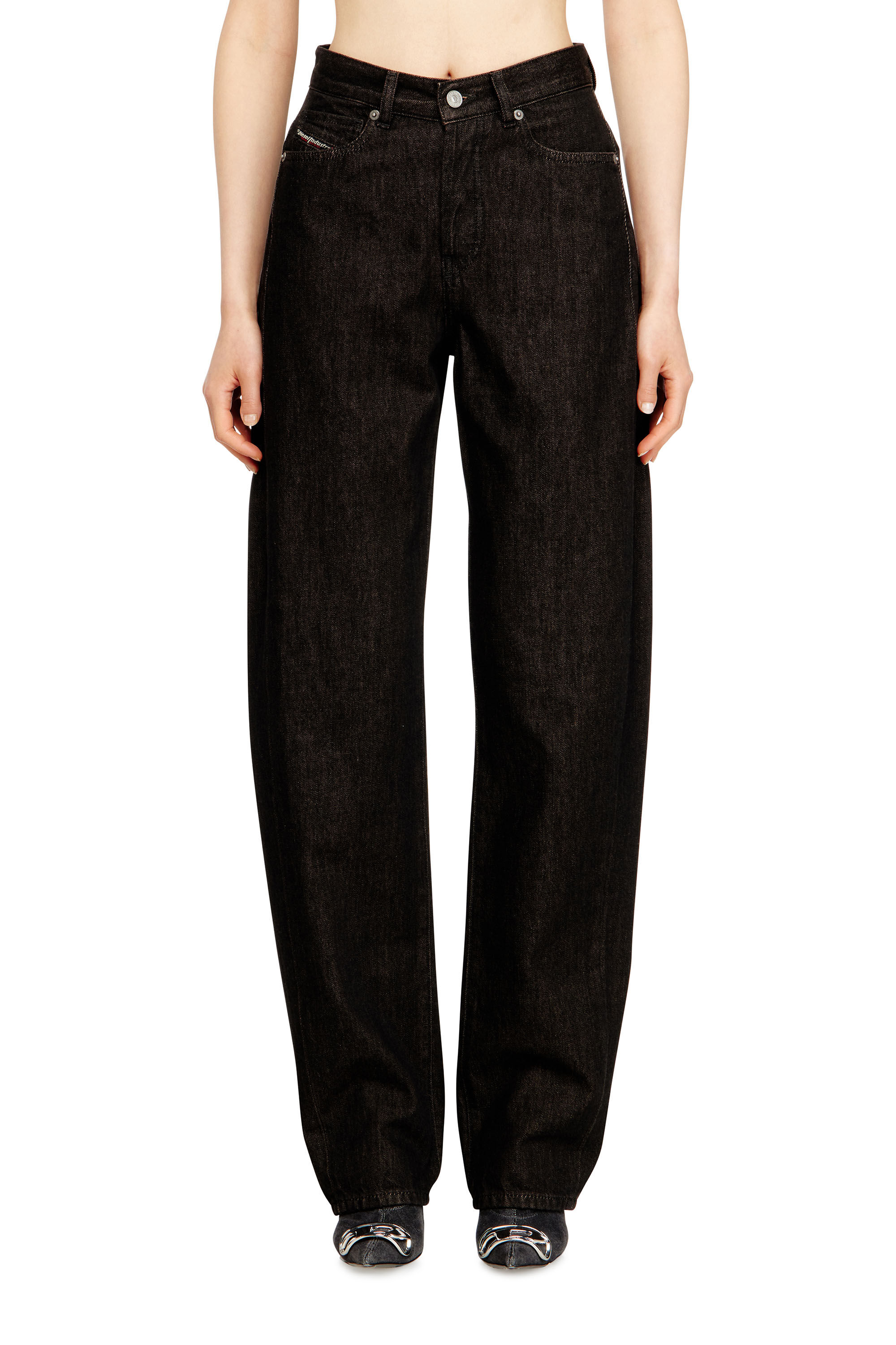 Diesel - Damen Relaxed Jeans 1974 D-Ellz 09N25, Schwarz/Dunkelgrau - 3