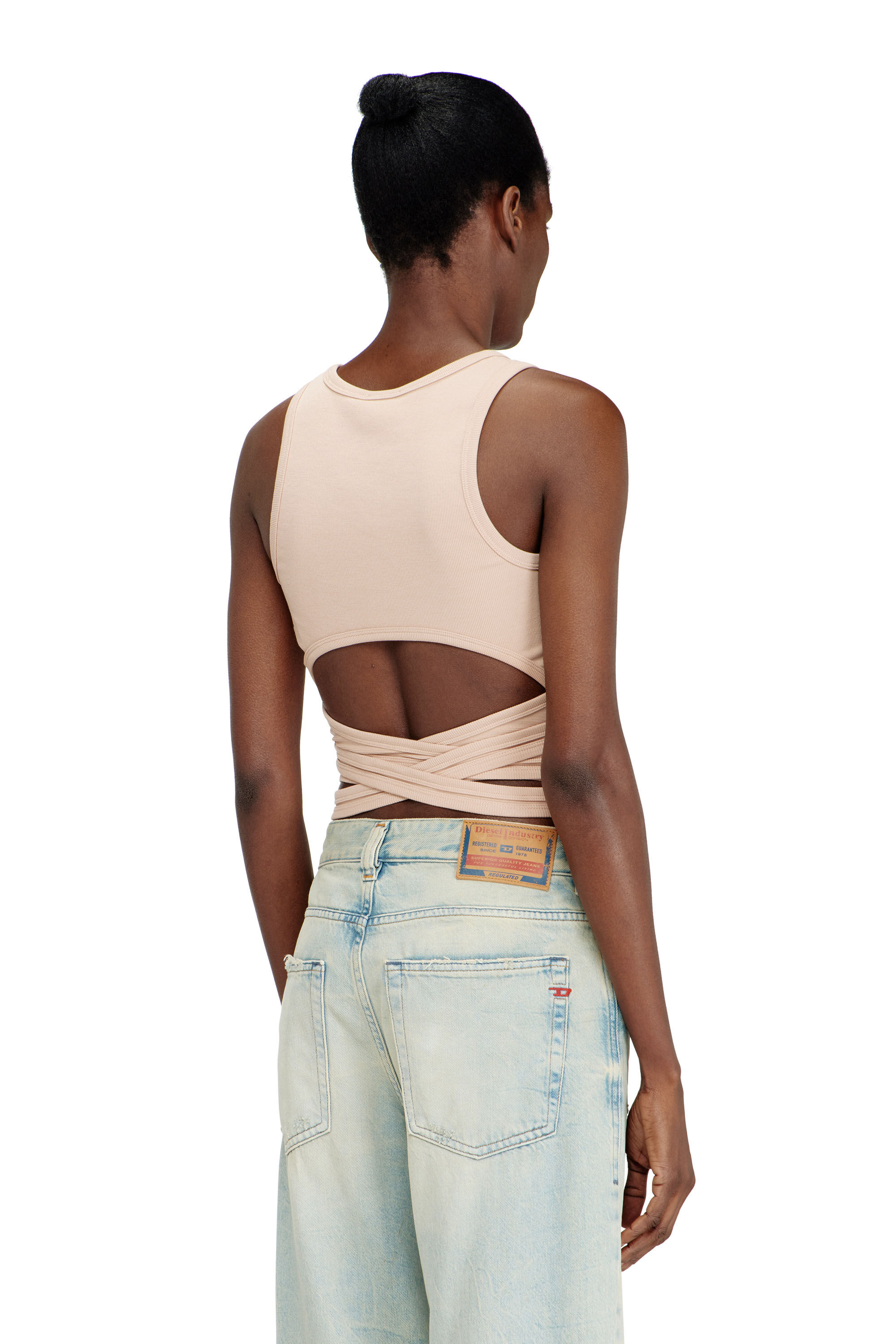 Diesel - T-ANKY-TAIL-S1, Damen Crop-Top mit Wickeldesign in Rosa - 3