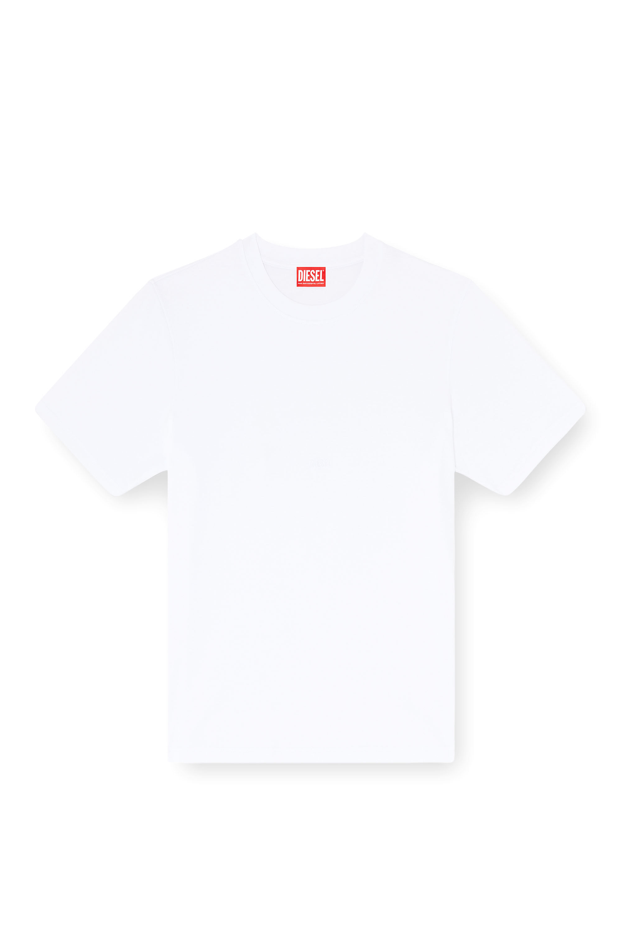 Diesel - T-ADJUST-AA2, Herren T-Shirt aus Baumwoll-Interlock mit Logo-Stickerei in Wei&szlig; - 2