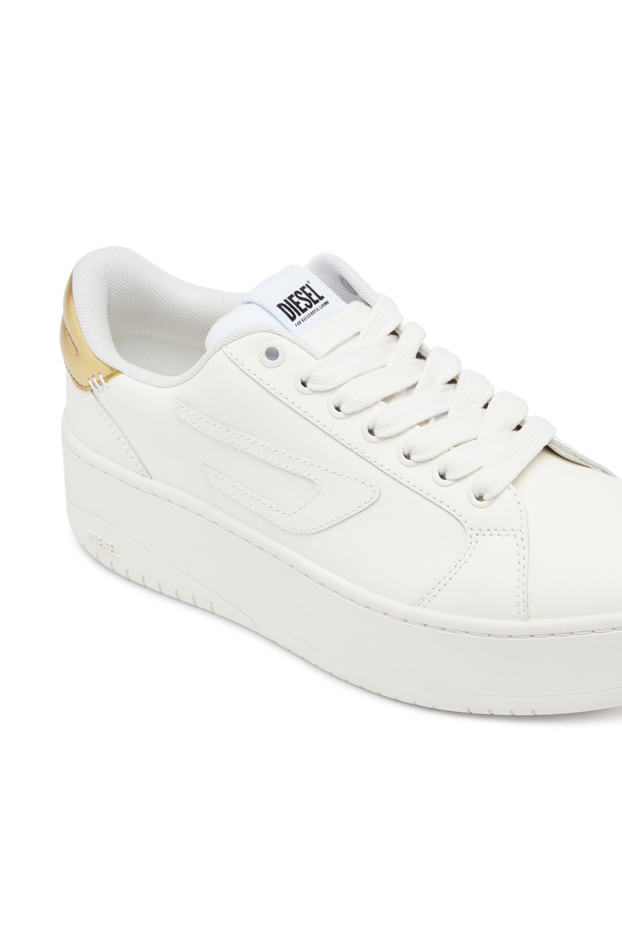 Diesel - S-ATHENE BOLD W, Damen S-Athene Bold-Low Top-Sneakers mit Flatform-Sohle in Gold/Weiß - 6