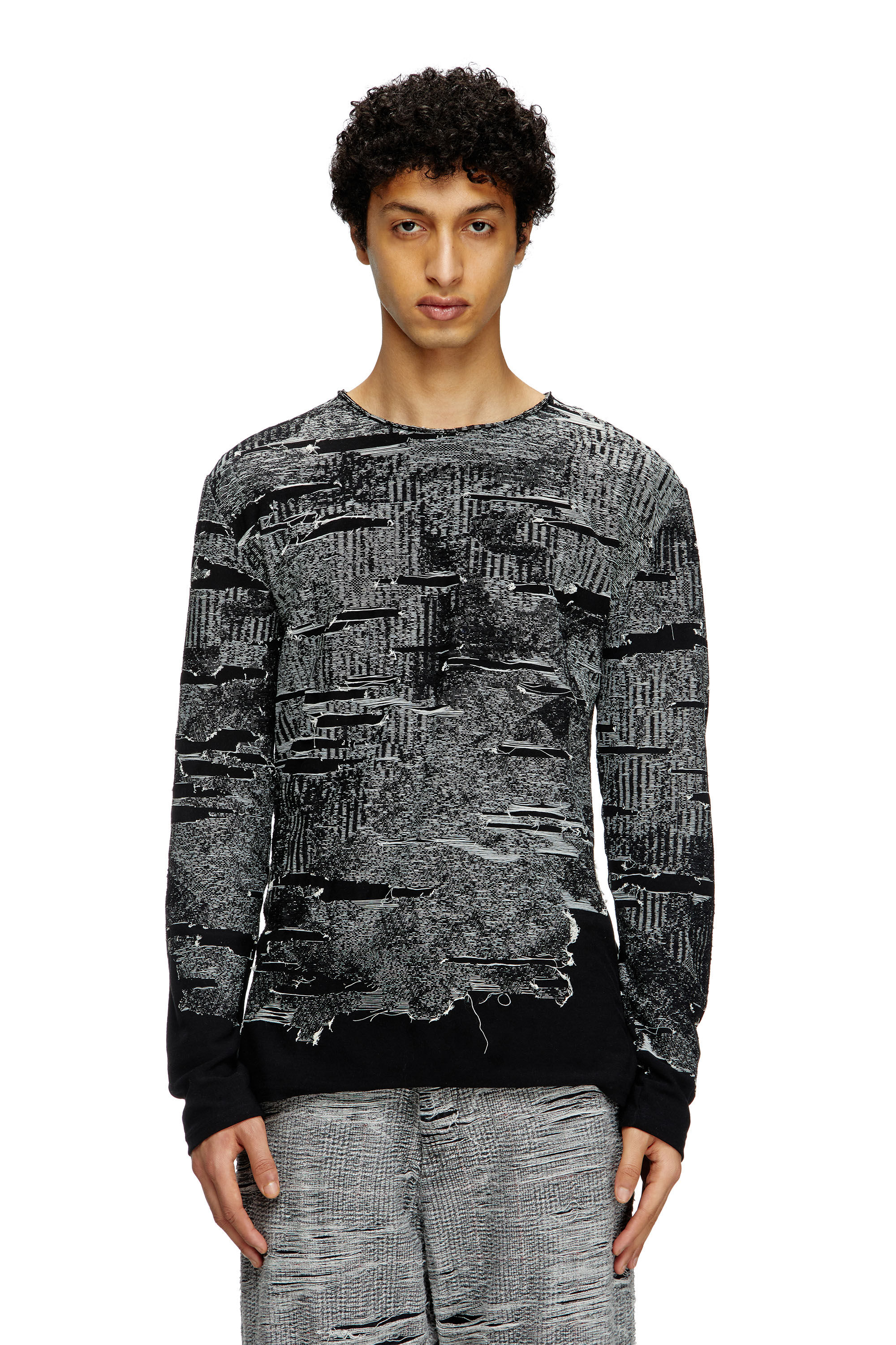 Diesel - K-CADMO, Herren Pullover mit technischem vielgetragenem Effekt in Schwarz - 3