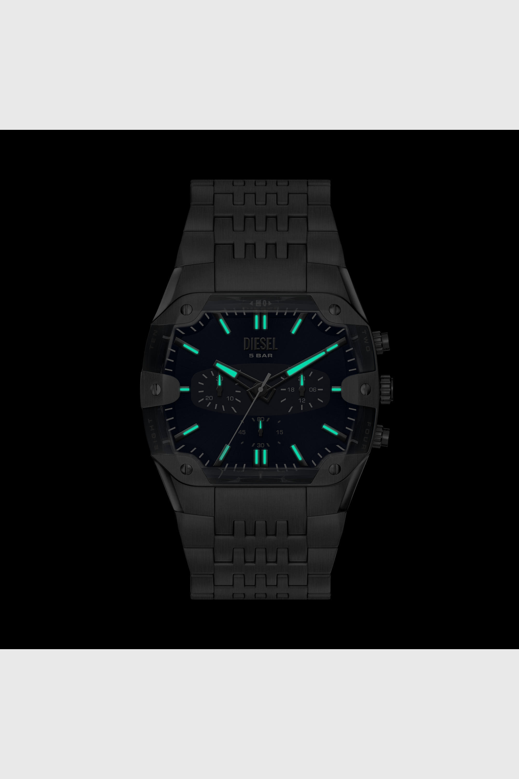 Diesel - DZ4717 WATCH, Herren Spiked Cushion Uhr aus Edelstahl in Gunmetal-Optik in Dunkelgrau - 6