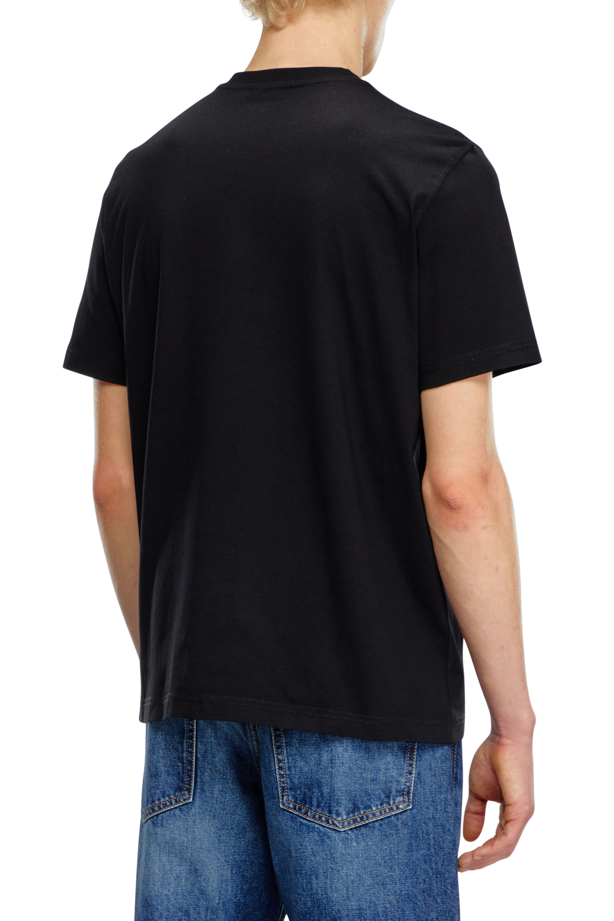 Diesel - T-ADJUST-Q7, Herren T-Shirt mit verschwommenem Diesel-Logo in Schwarz - 2