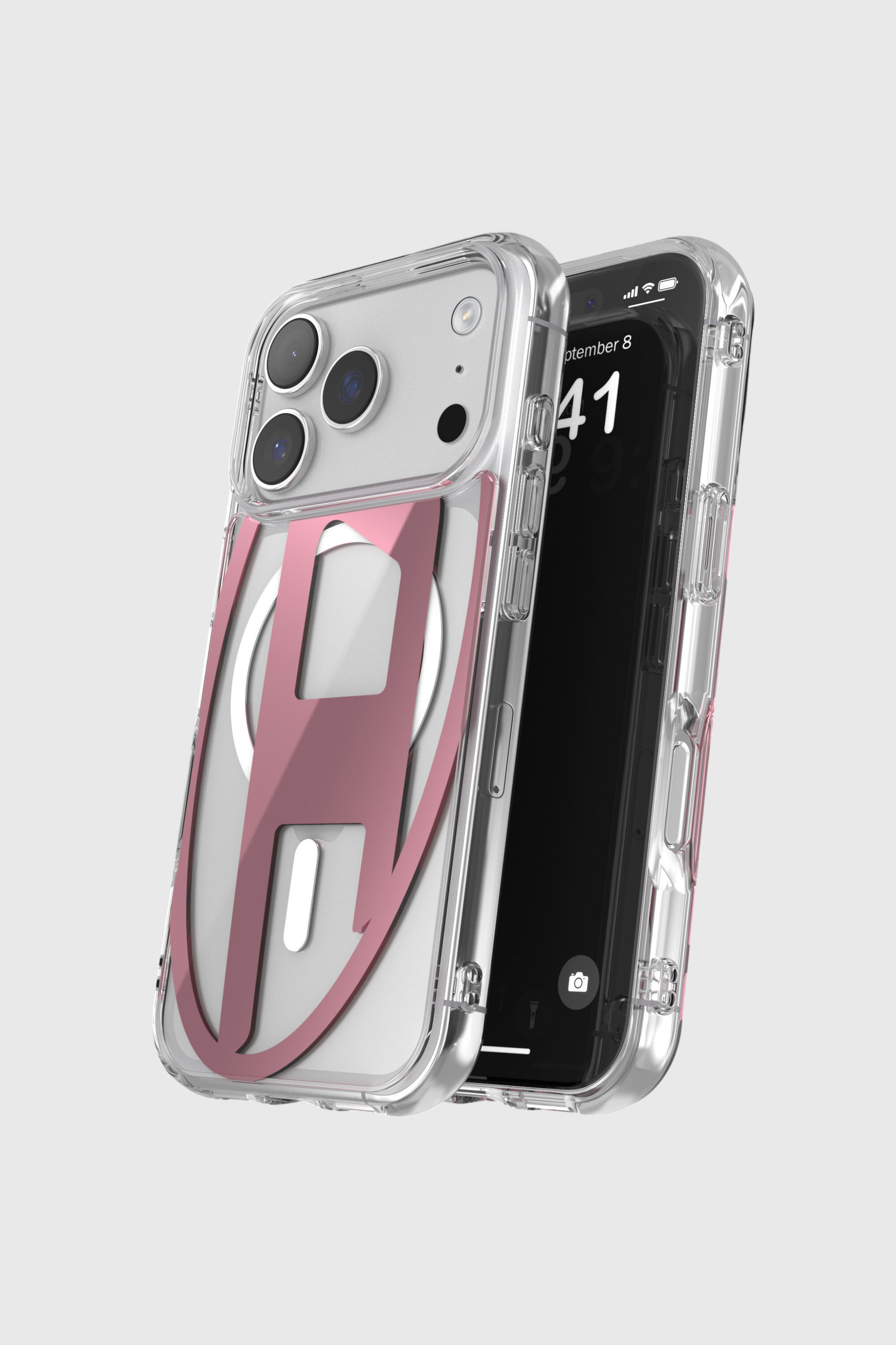 Diesel - 60421 AOP CASE, Unisex Oval D Metallgeh&auml;use mit Magsafe f&uuml;r iPhone 17 Pro in Rosa - 4