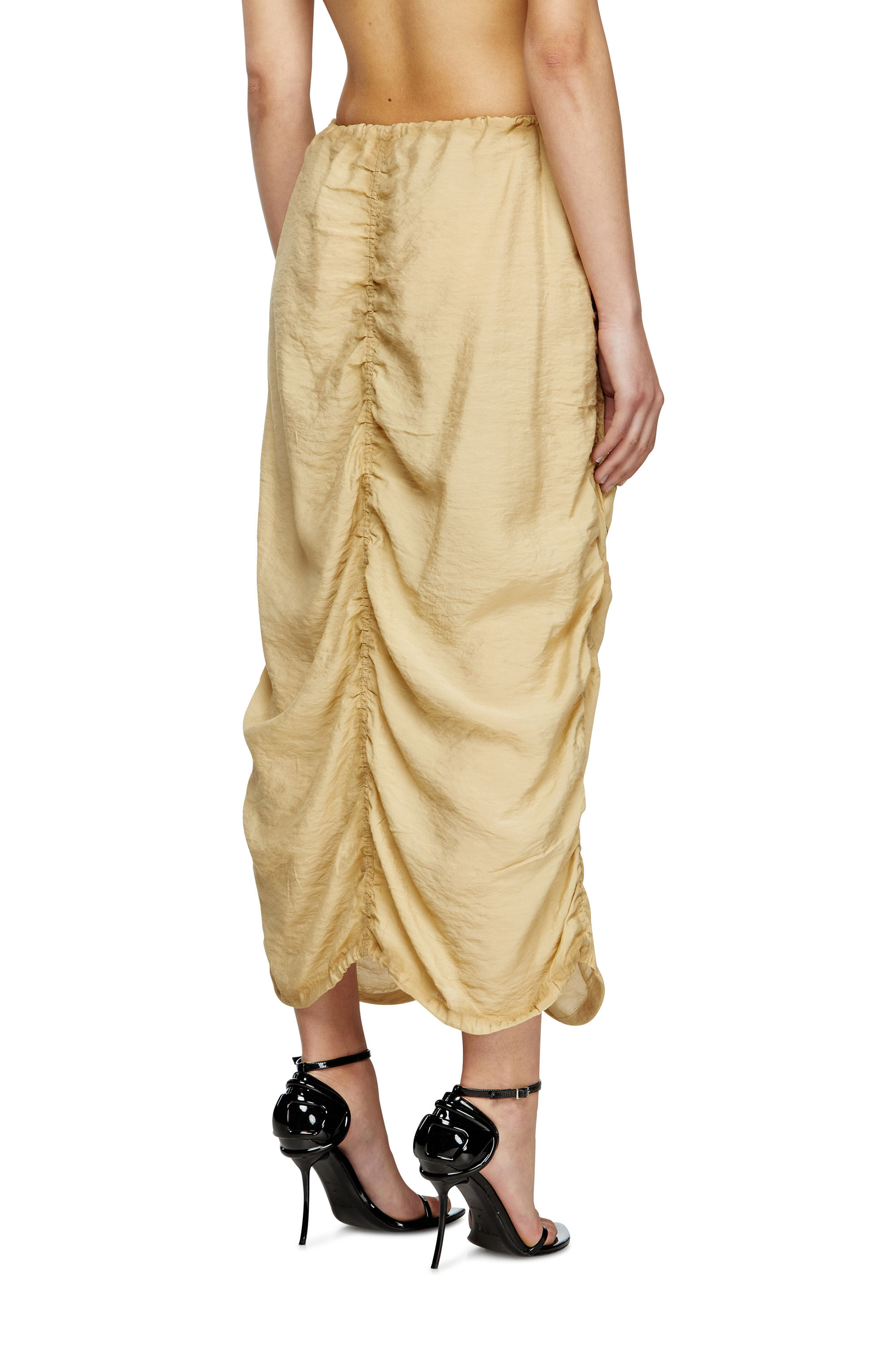 Diesel - O-RACLE, Damen Cargo-Midi-Rock aus behandeltem Viskose-Nylon in Beige - 4