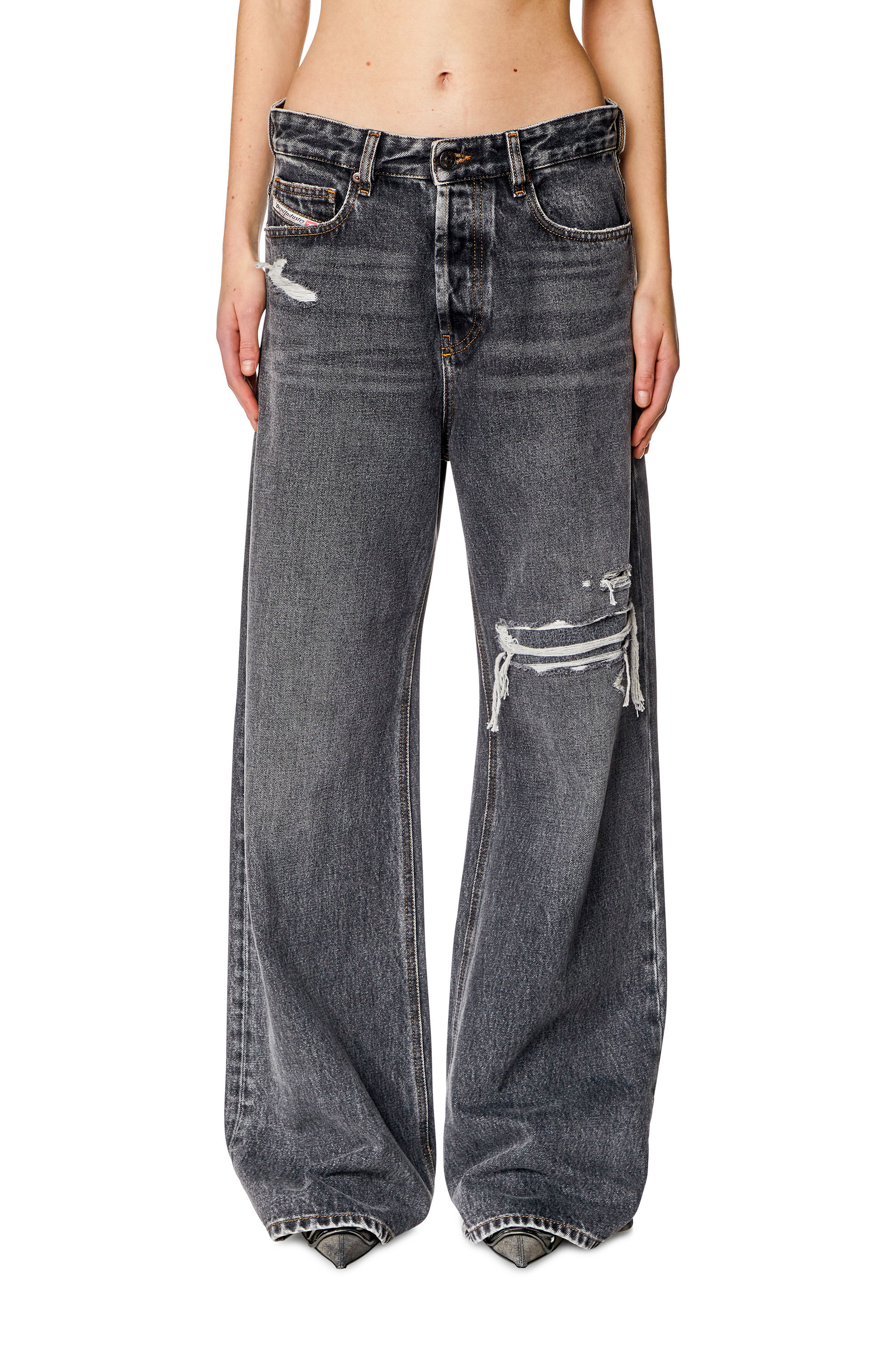 Diesel - 1996 D-Sire 007F6 Straight Jeans, Schwarz/Dunkelgrau - Image 3