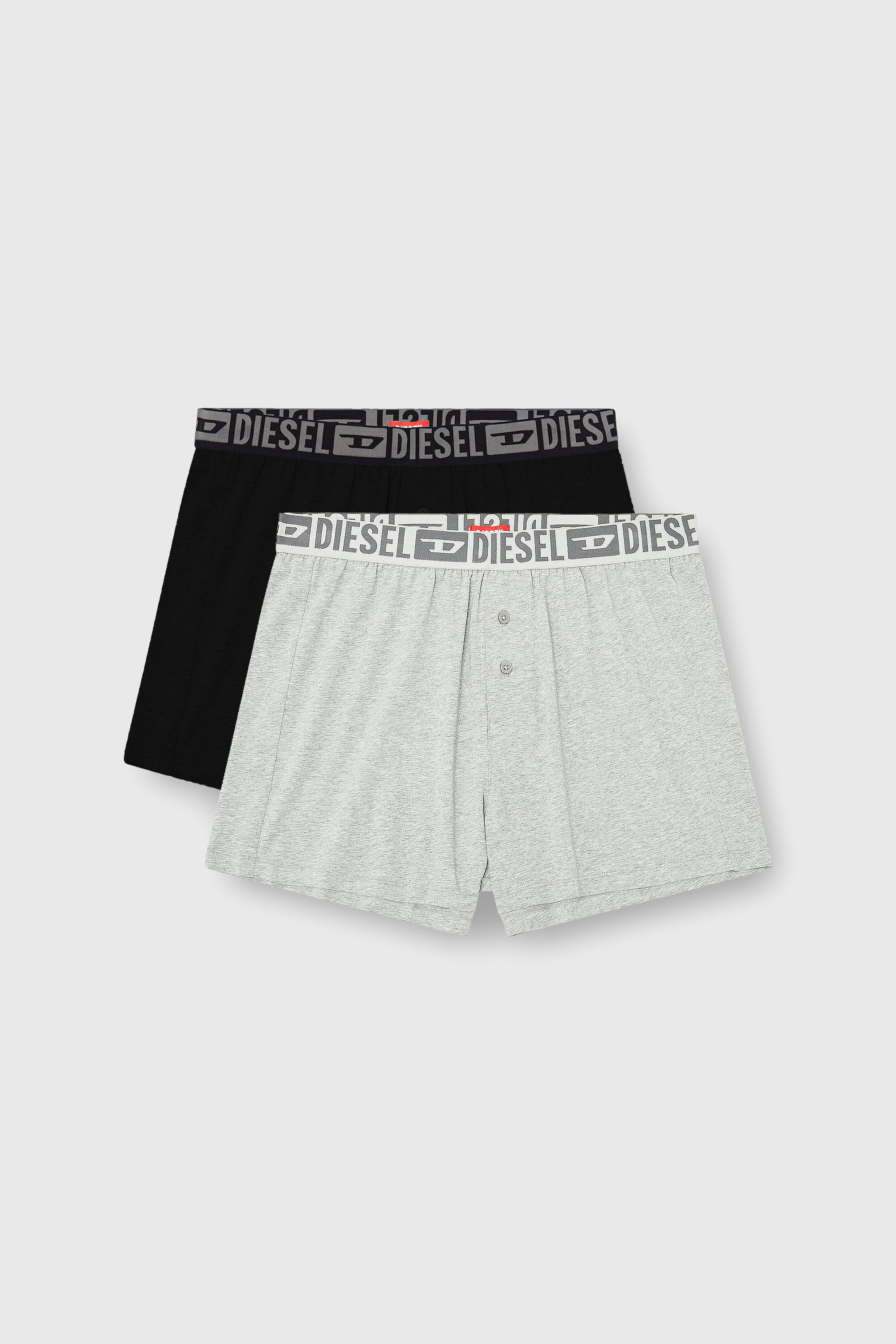 Diesel - STARKIE-D-CORE-2PACK, Herren Boxershorts aus stretch-baumwolle im Zweierpack in Grau/Schwarz - 2