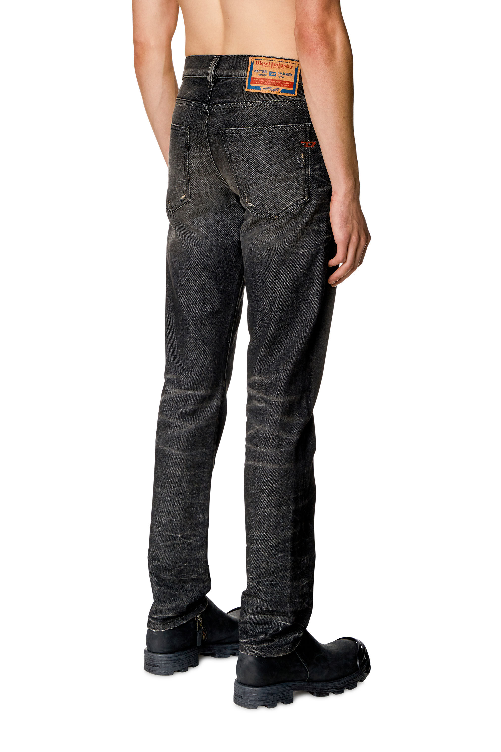 Diesel - Slim Jeans 2019 D-Strukt 09H51, Schwarz/Dunkelgrau - Image 4
