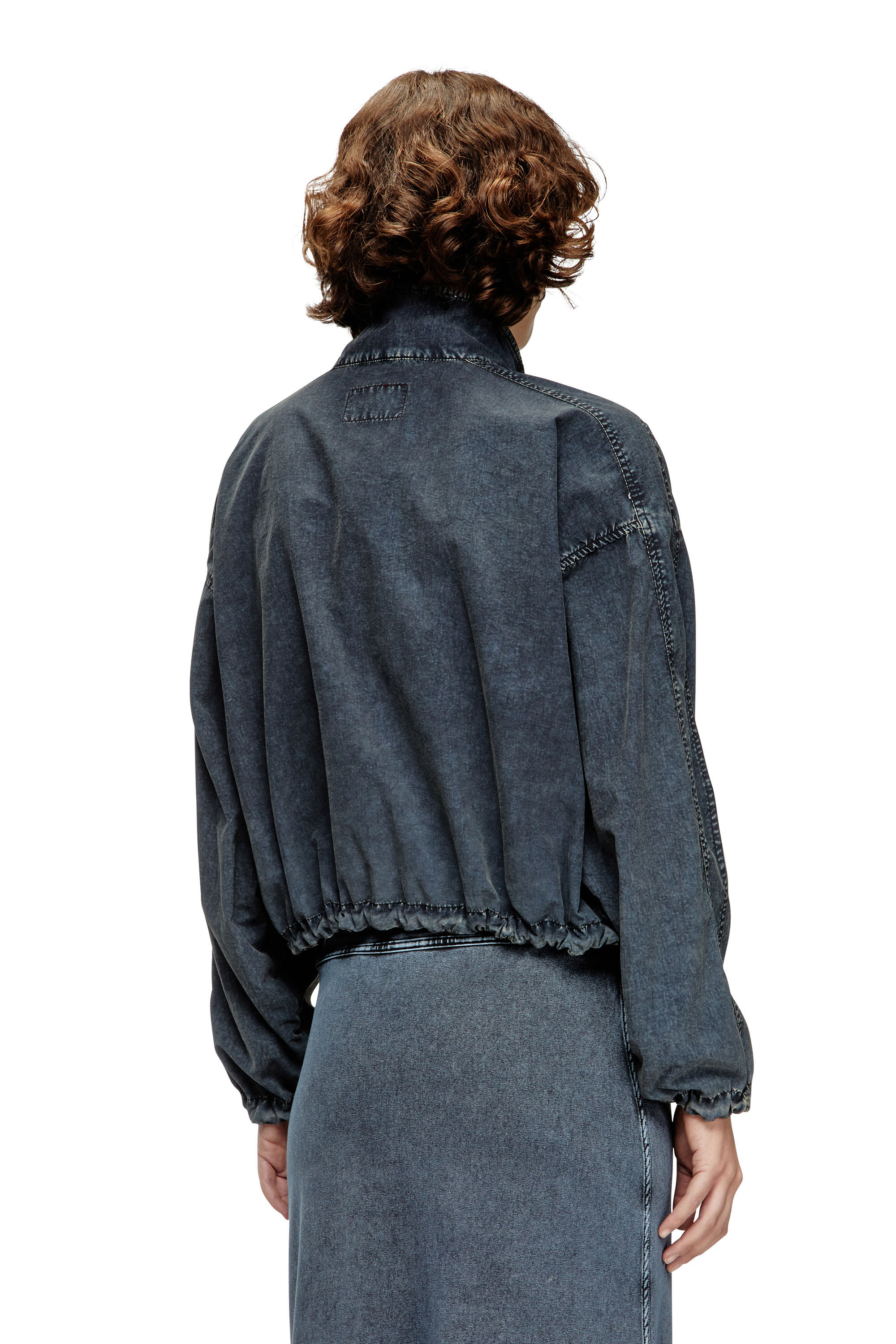 Diesel - G-LEAM-R1, Damen Verkürzte Jacke aus recyceltem Nylon-Taslan in Dunkelblau - 4