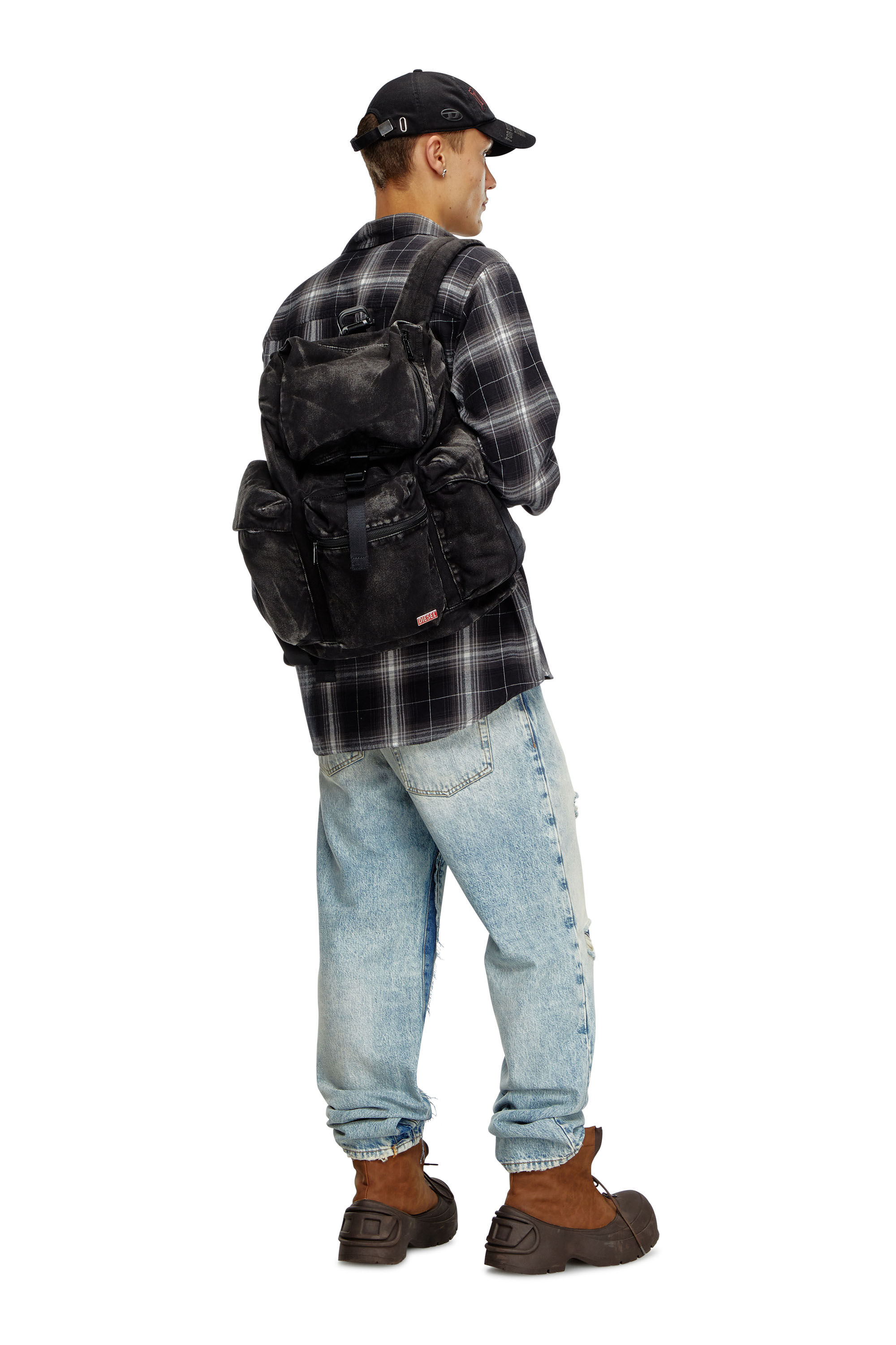 Black denim backpack clearance