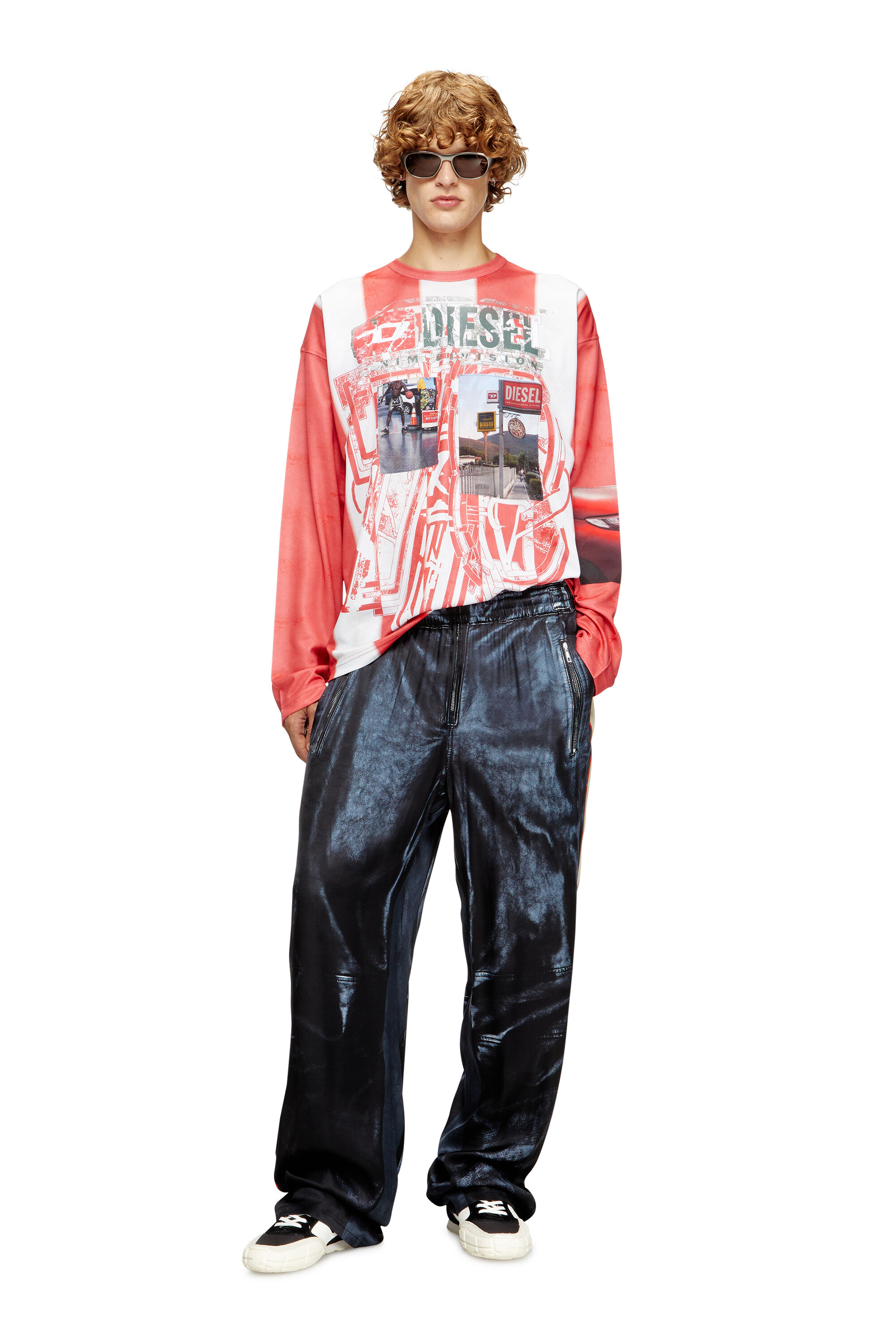 Diesel - S-PAGODHA LOW, Herren S-Pagodha-Sneakers aus Leder, Wildleder und Ripstop in Schwarz/Rot - 7