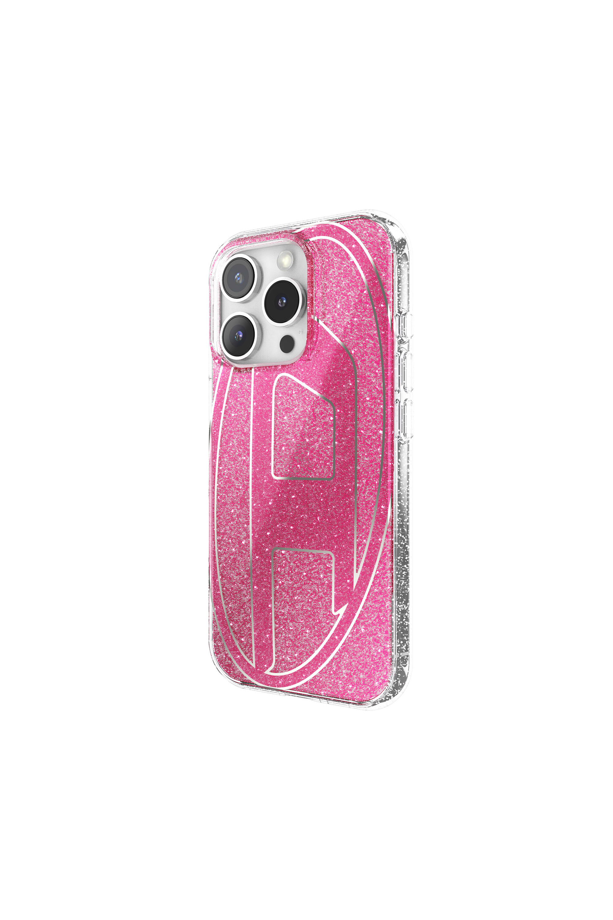 Diesel - 60156 AOP CASE, Unisex Oval D Glitter Case for iP 16 Pro in Rosa - 4