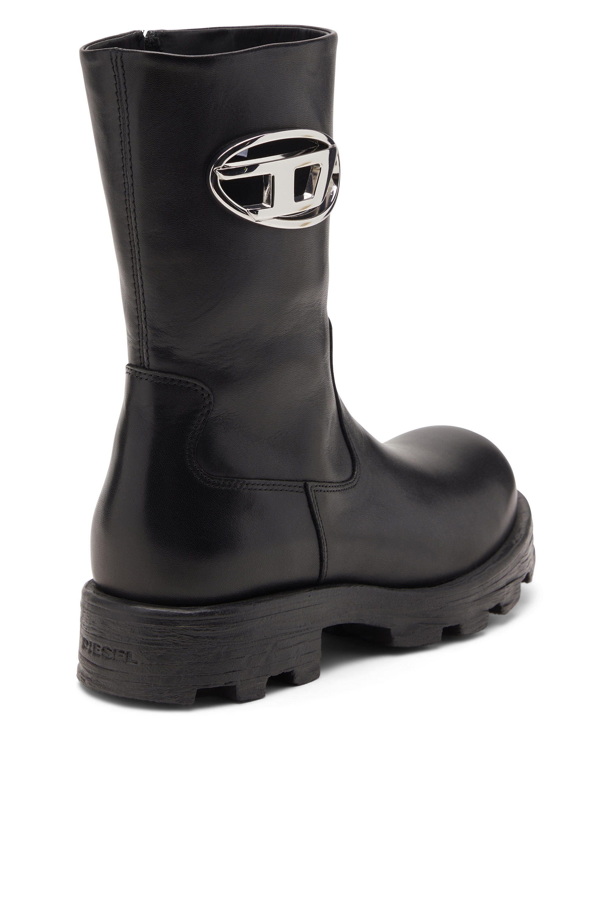 Diesel - D-HAMMER BKR D W, Damen D-Hammer-Bikerstiefel aus Hochglanzleder in null - 4