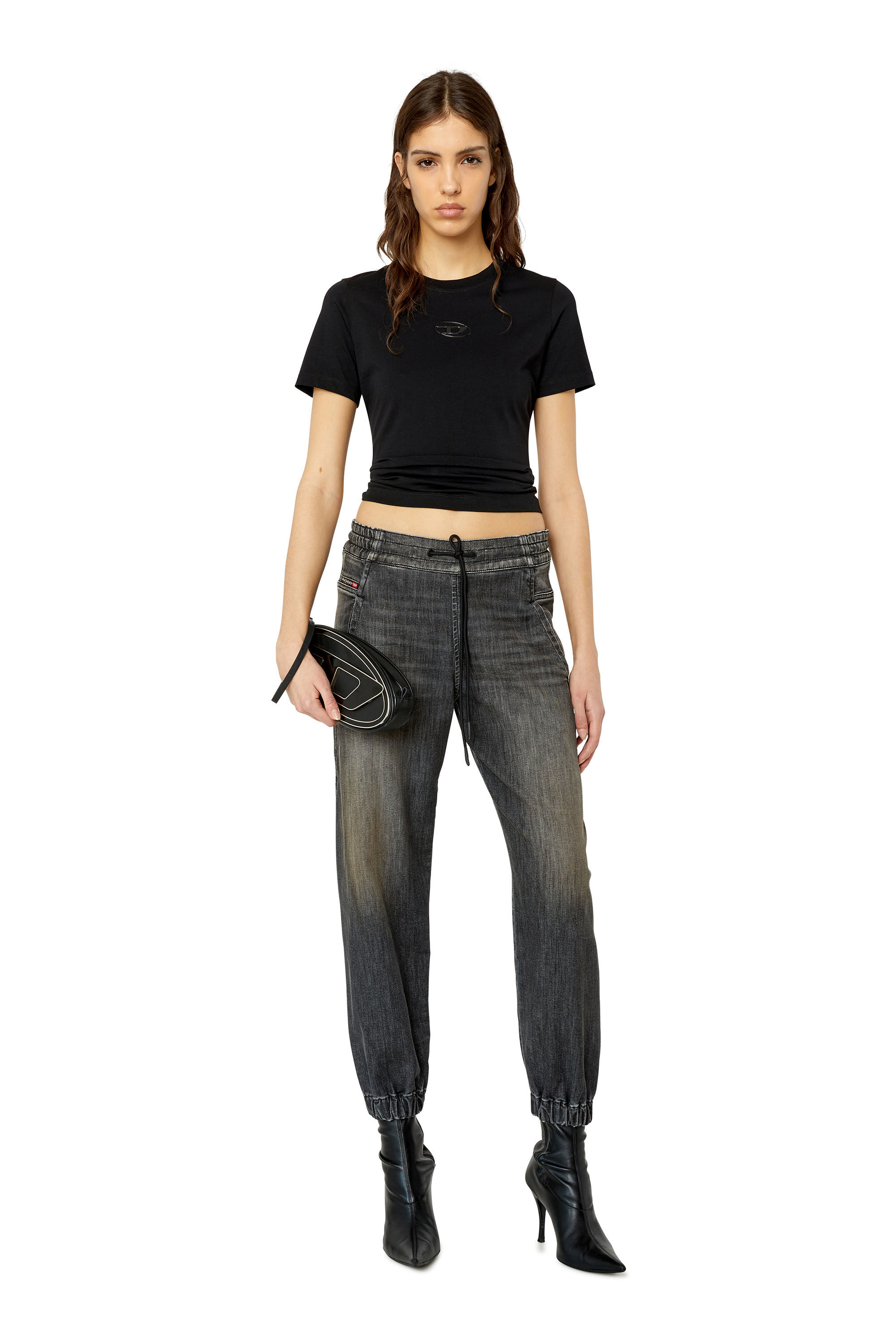 Diesel - Boyfriend Krailey JoggJeans® 09F01, Schwarz/Dunkelgrau - Image 1