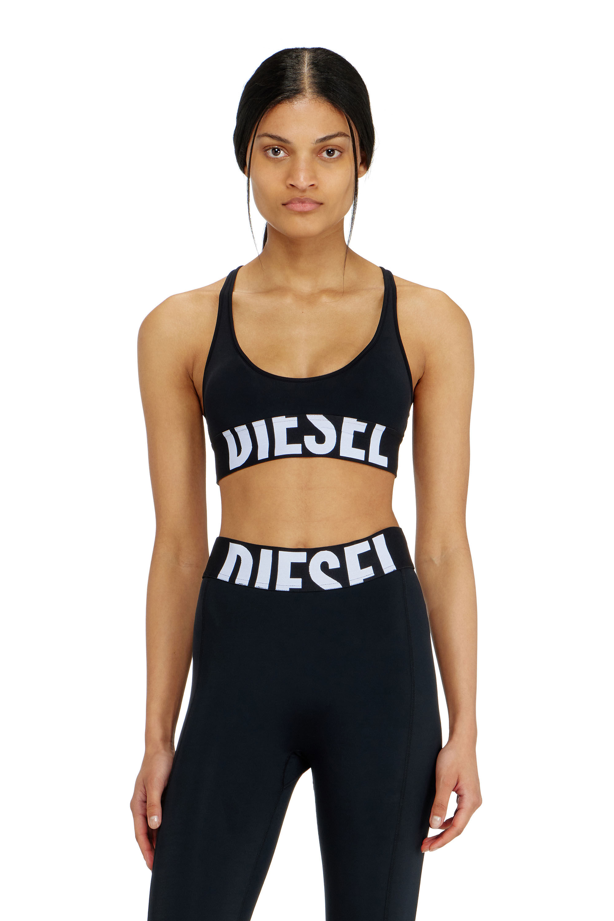 Diesel - ALLISON-D-POP, Damen Sport-BH aus Mikrofaser mit Cut-off-Logo in Schwarz - 3