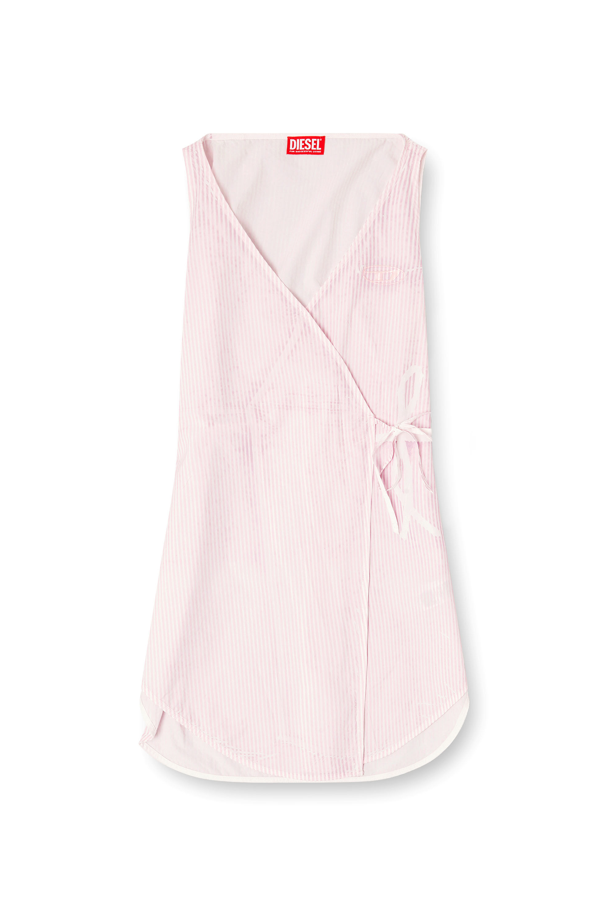 Diesel - D-ELPHOS-SL, Damen Popeline-Minikleid mit Nadelstreifen in Rosa - 2