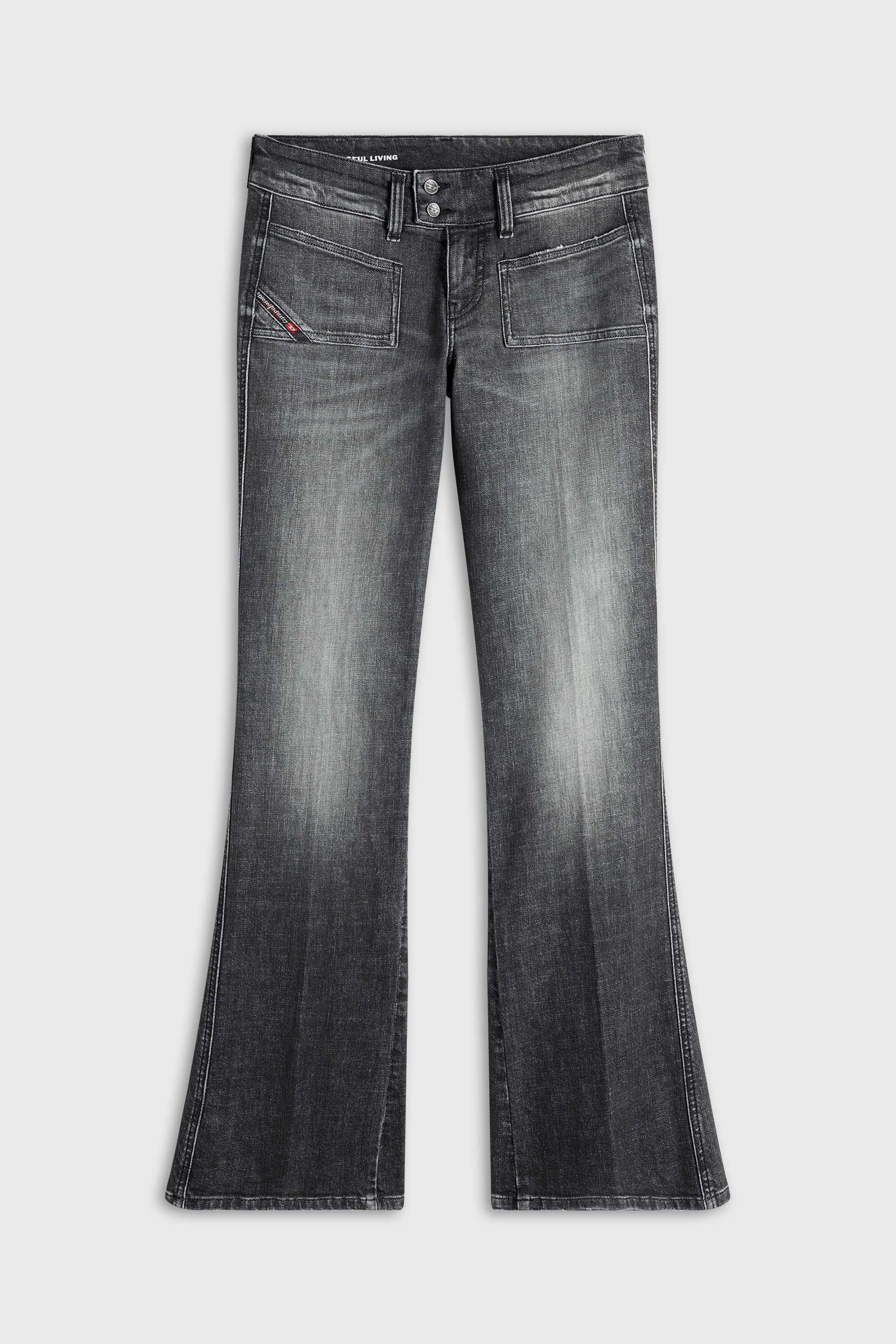 Diesel - Damen Bootcut Jeans D-Hush 0CIAU, Schwarz/Dunkelgrau - 6