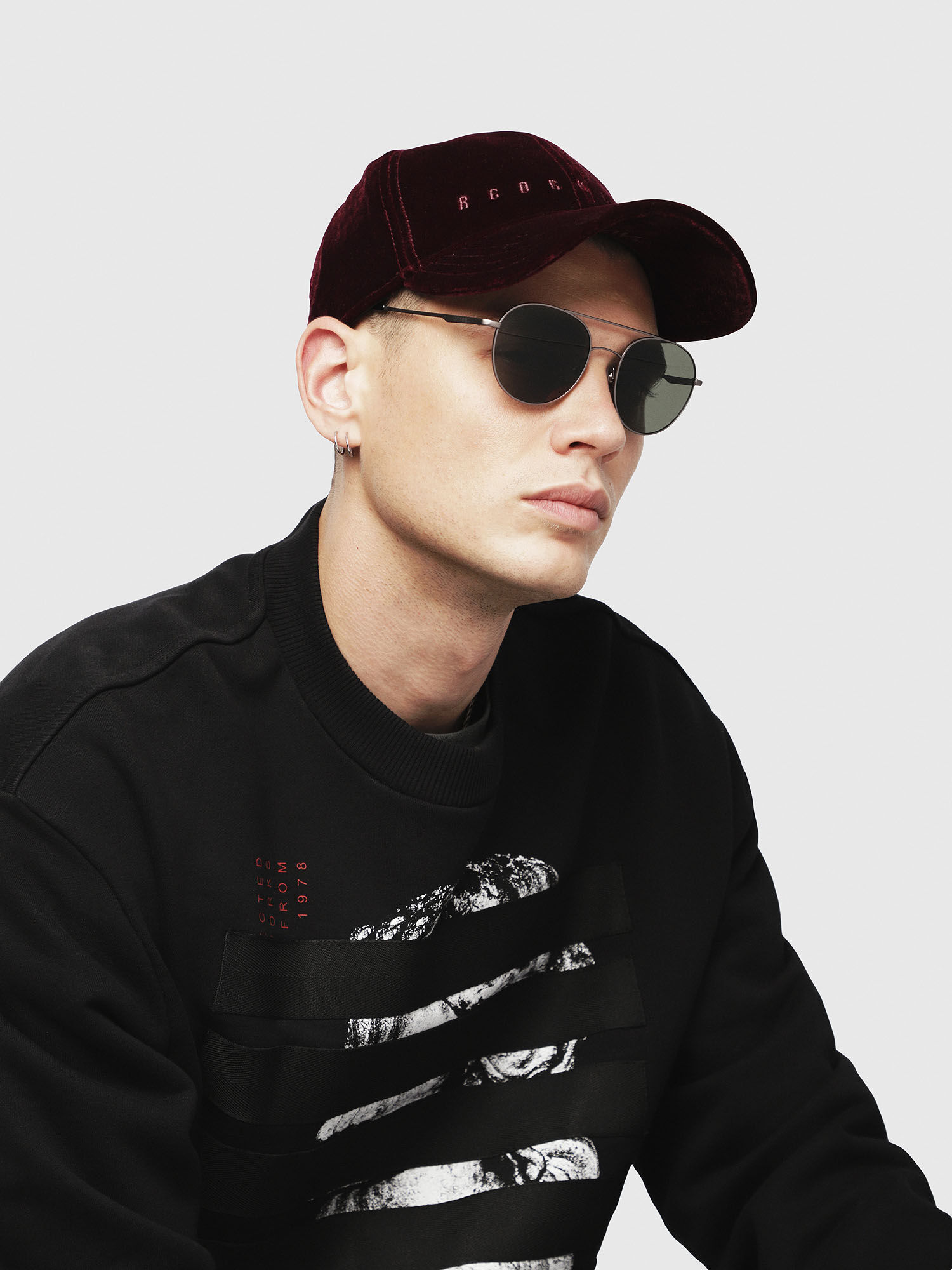 Diesel - DL0286, Unisex Sonnenbrille aus metall mit runden gläsern in Dunkelbeige - 4