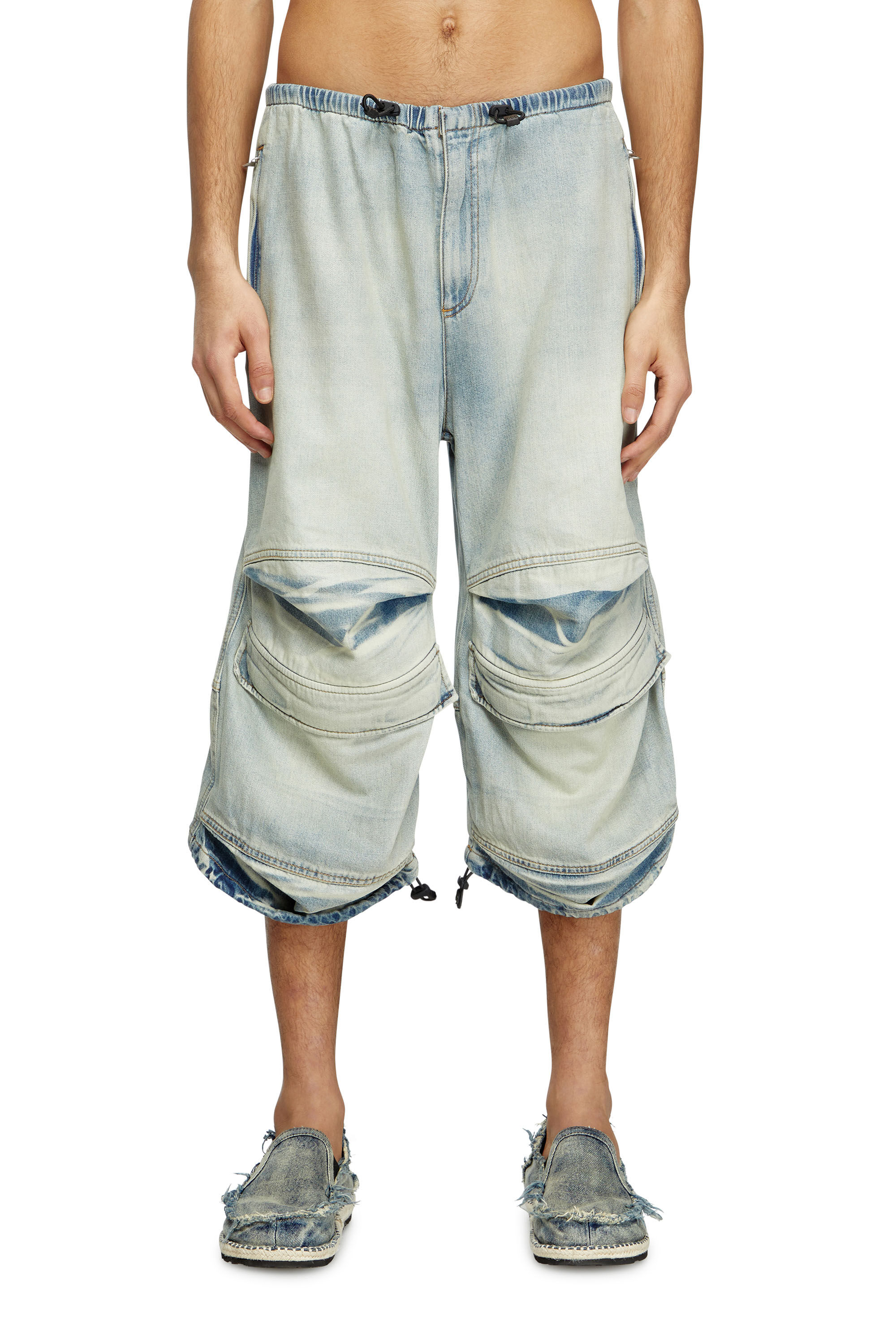 Diesel - D-DAYETZ-SHORT-S, Unisex Shorts aus leichtem zweifarbigem Denim in Hellblau - 3