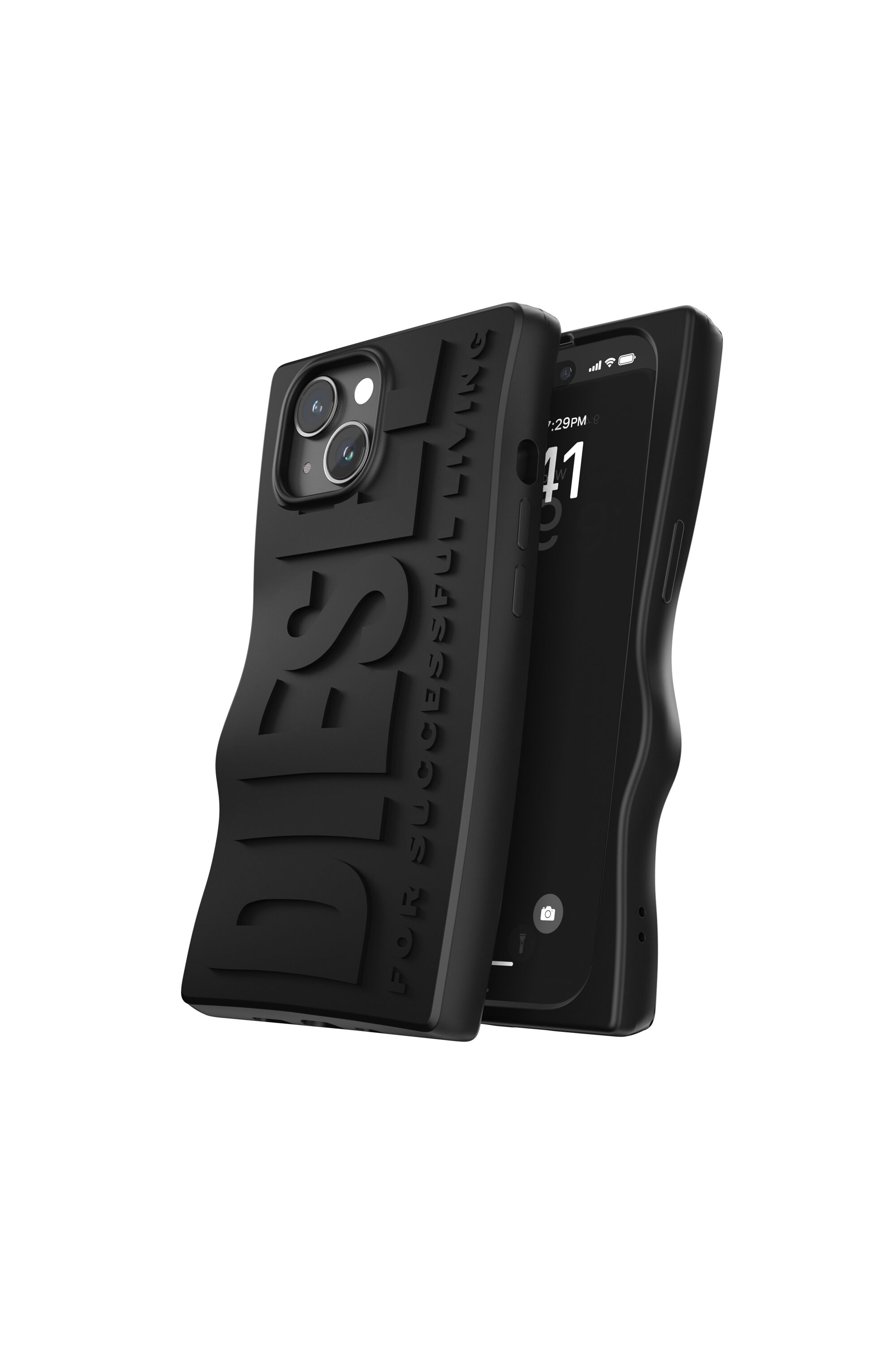 Diesel - 60076 MOULDED CASE, Unisex Silikon Case iP 15 in Schwarz - 3