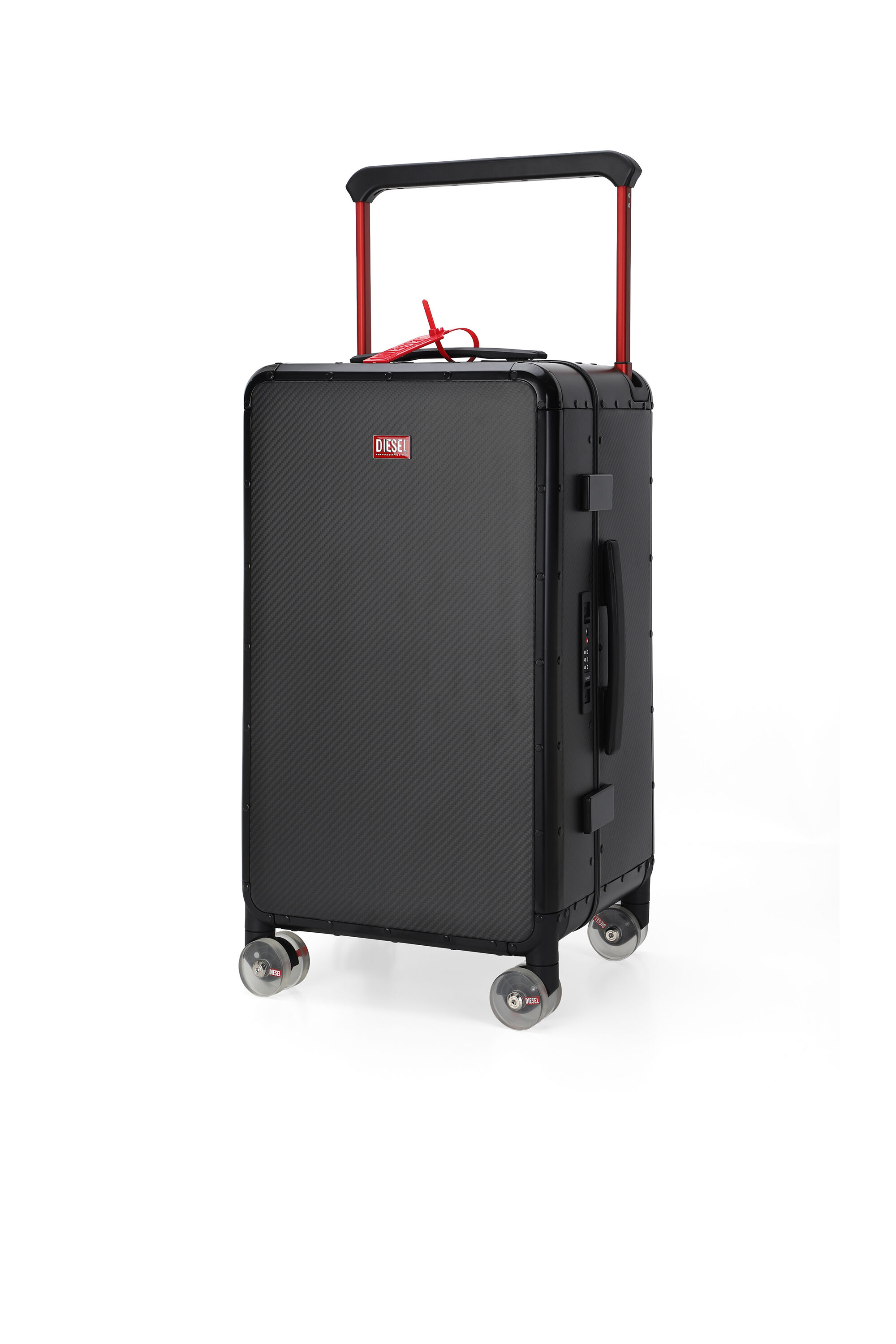 Diesel - DIESEL CARBON FIBER TROLLEY-BLACK- DSL00, Unisex Koffer aus Kohlefaser Gr&ouml;&szlig;e M in Schwarz - 5