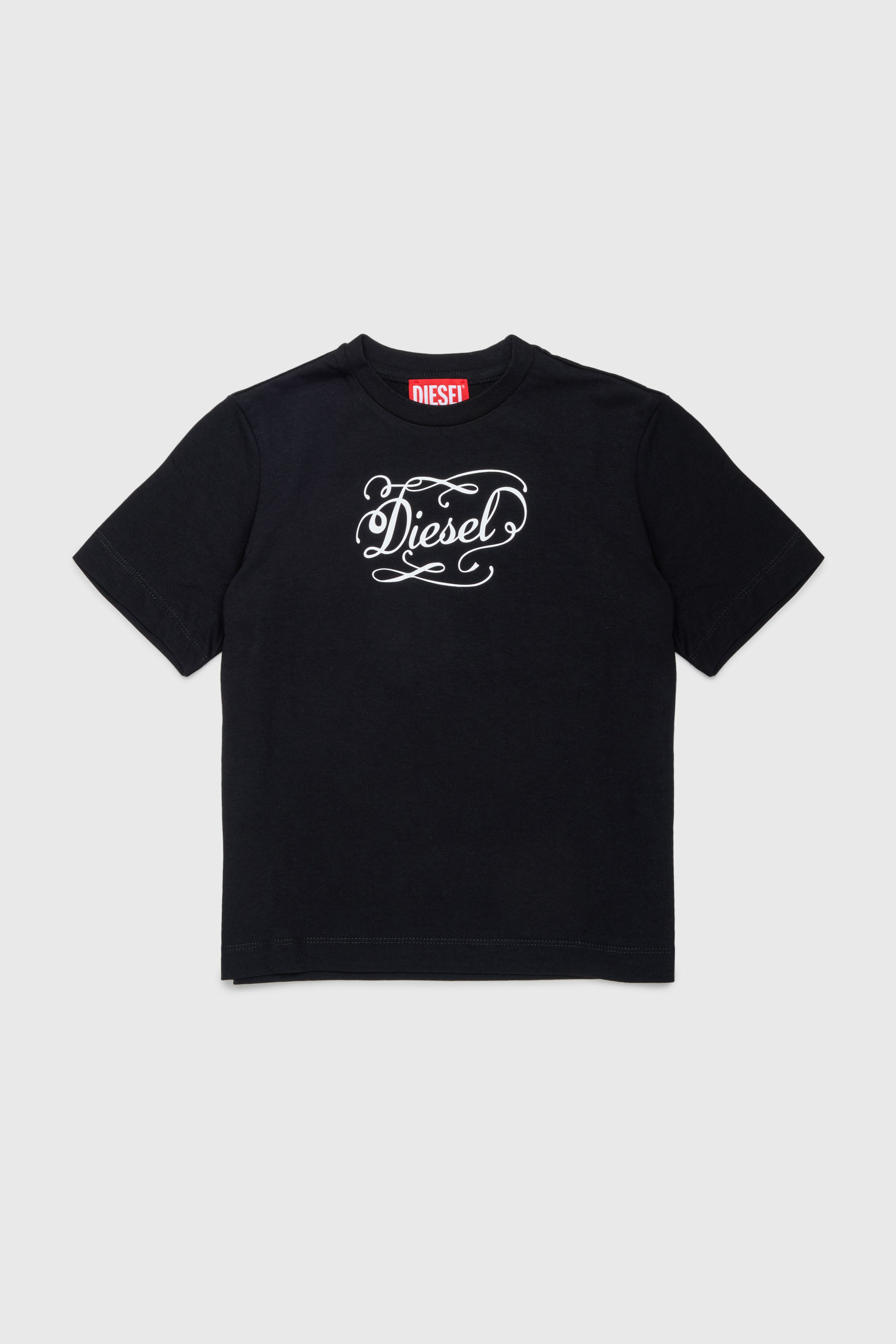 Diesel - TORSAL, Damen Baumwoll-T-Shirt mit verspieltem Logo-Print in Schwarz - 1