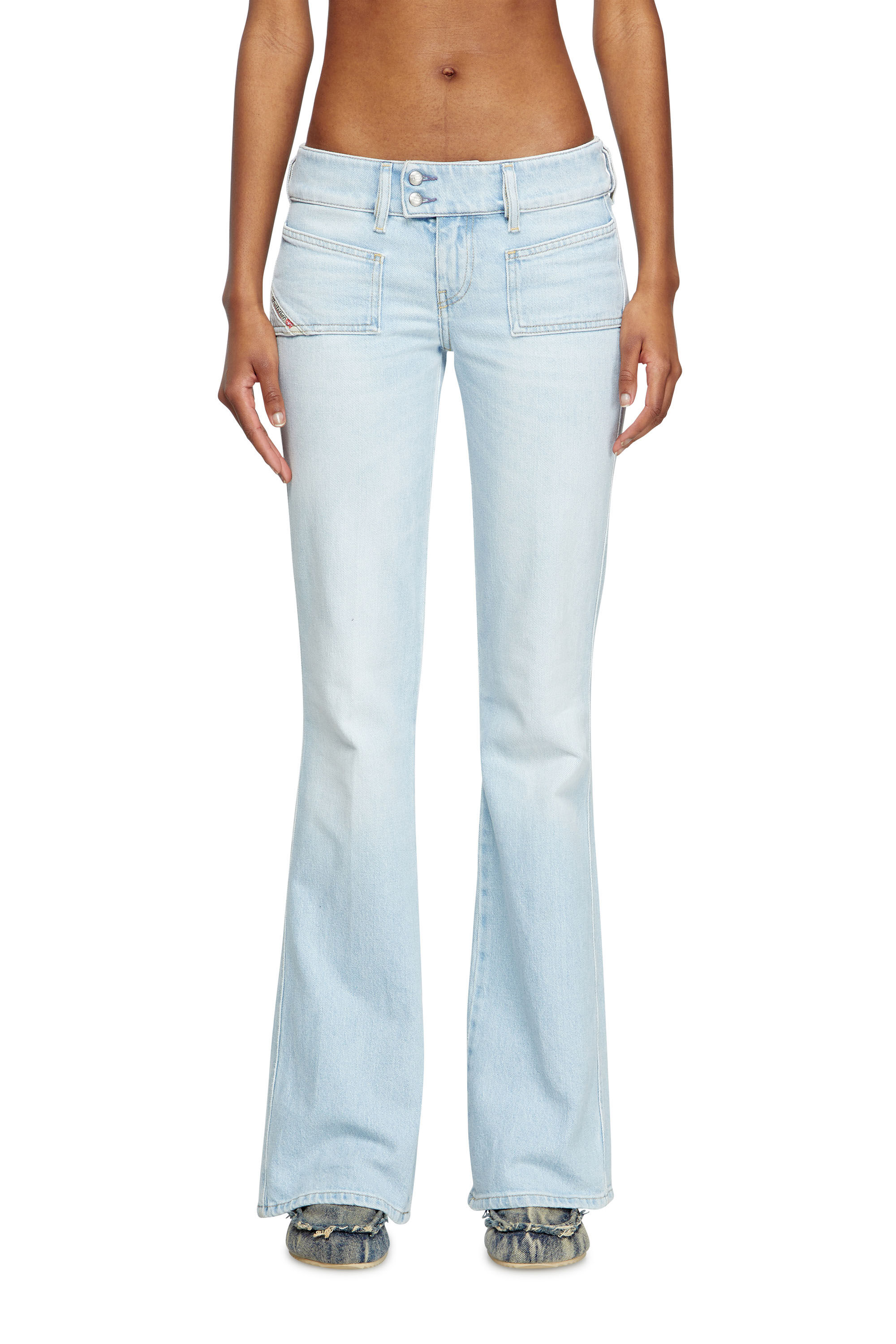 Diesel - Damen Bootcut Jeans D-Hush 09M11, Hellblau - 3