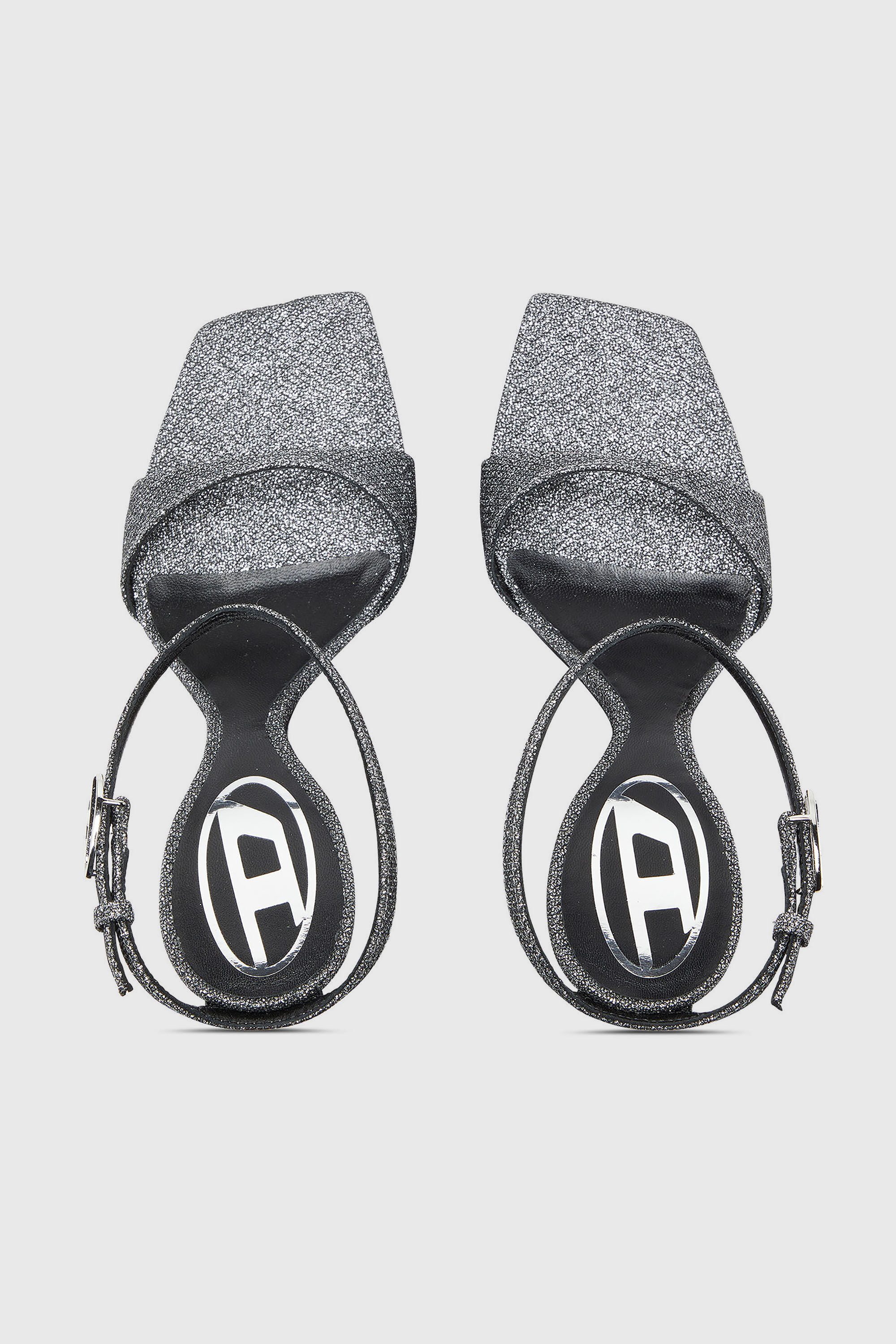 Diesel - D-AMBER SANDAL WEDGE, Damen D-Amber-Wedge Sandalen aus Lurexstoff in Silber - 5