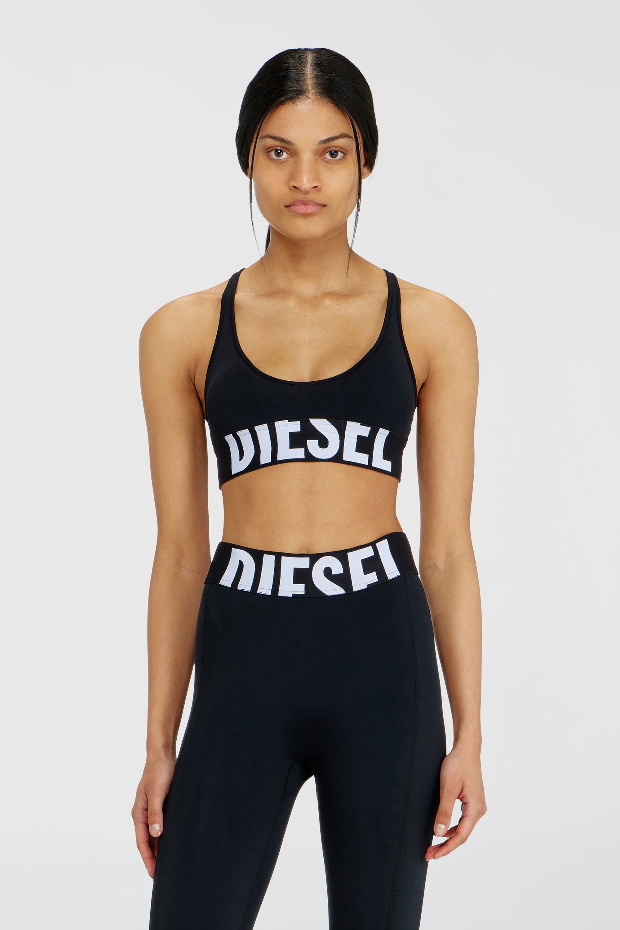Diesel - ALLISON-D-POP, Damen Sport-BH aus Mikrofaser mit Cut-off-Logo in Schwarz - 3
