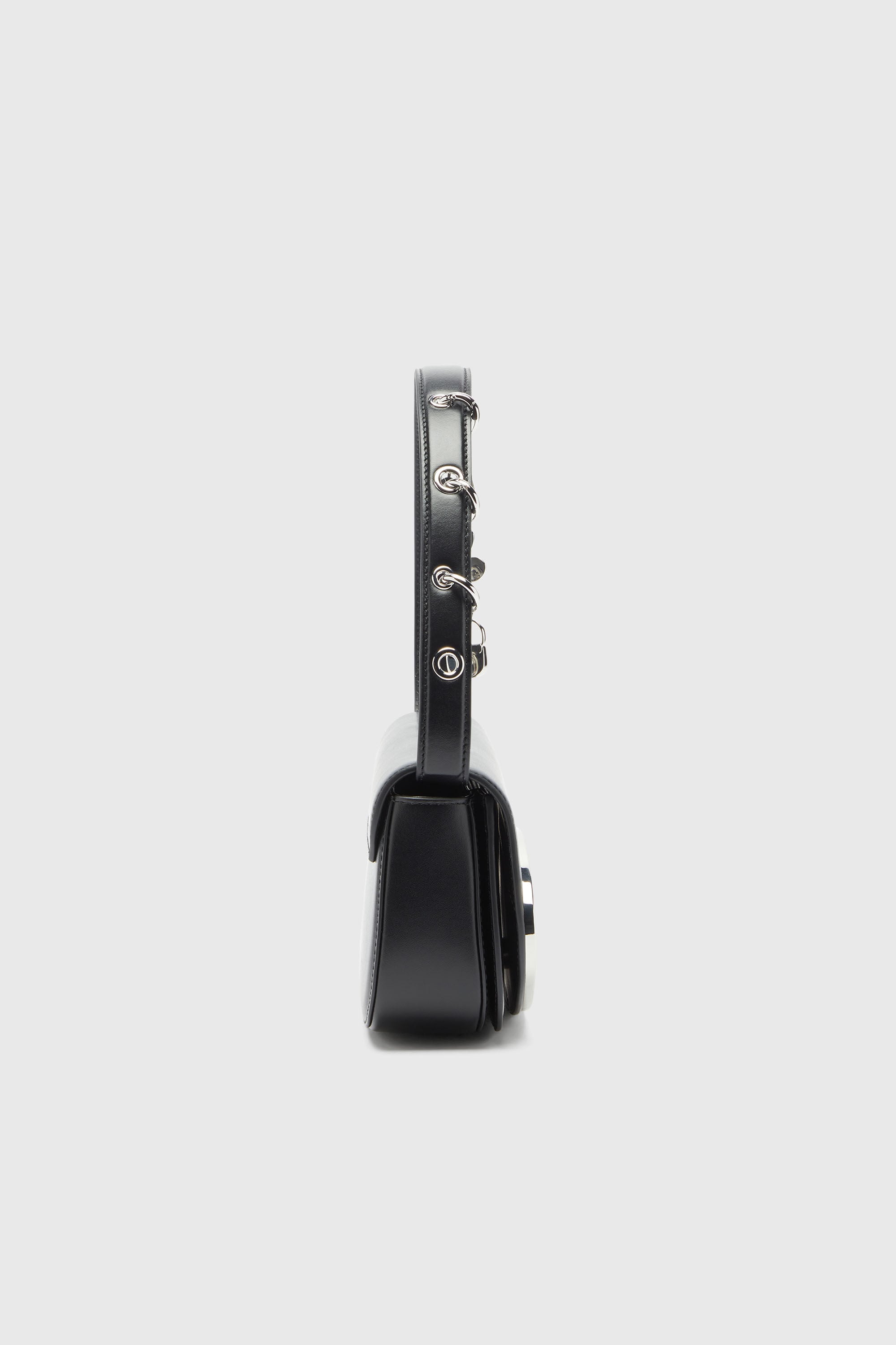 Diesel - 1DR, Damen 1DR - Ikonische Schultertasche aus Leder mit Henkel-Charms in Schwarz - 4