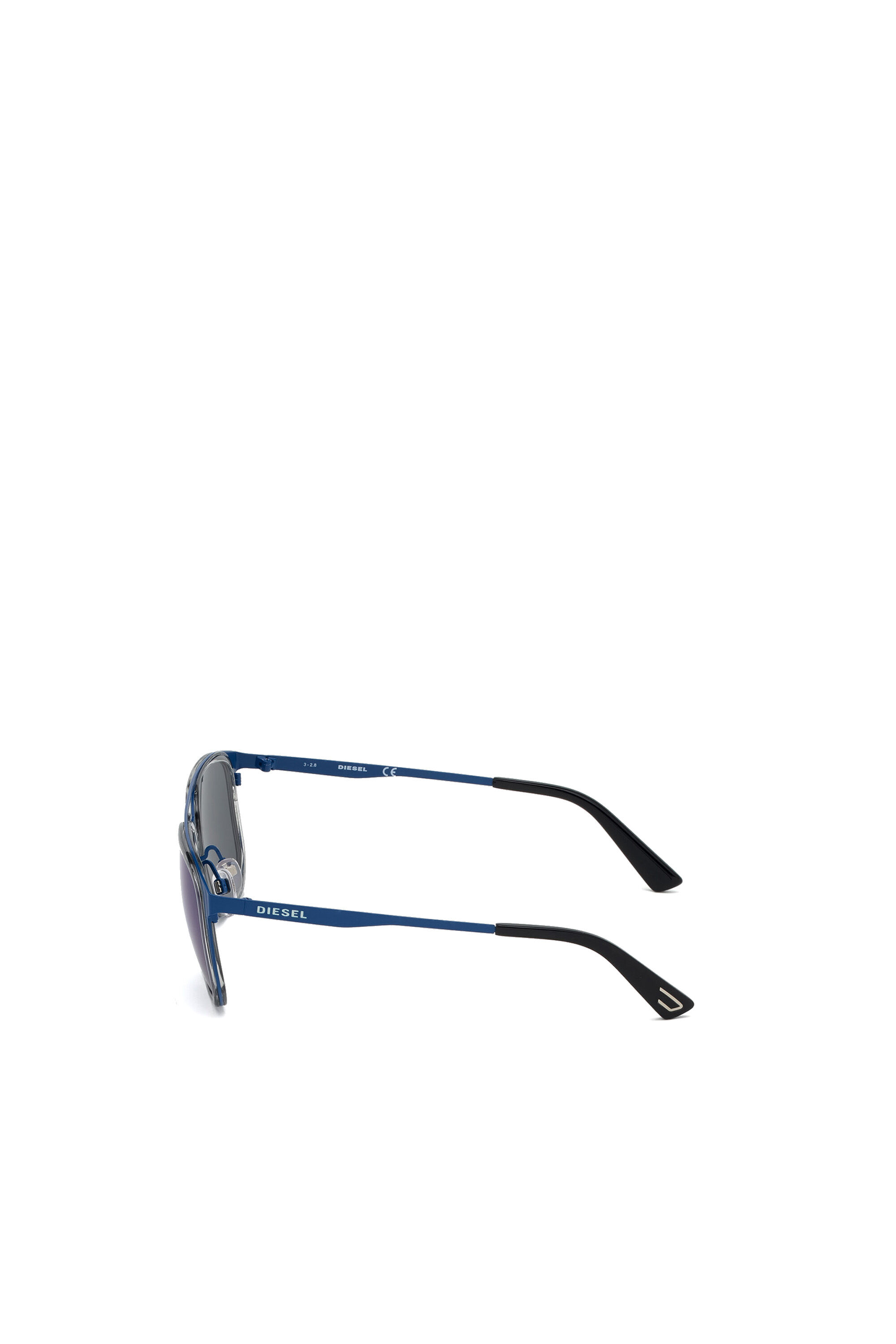 Diesel - DL0294, Herren Pilotensonnenbrille aus Metall und Acetat in Blau - 4