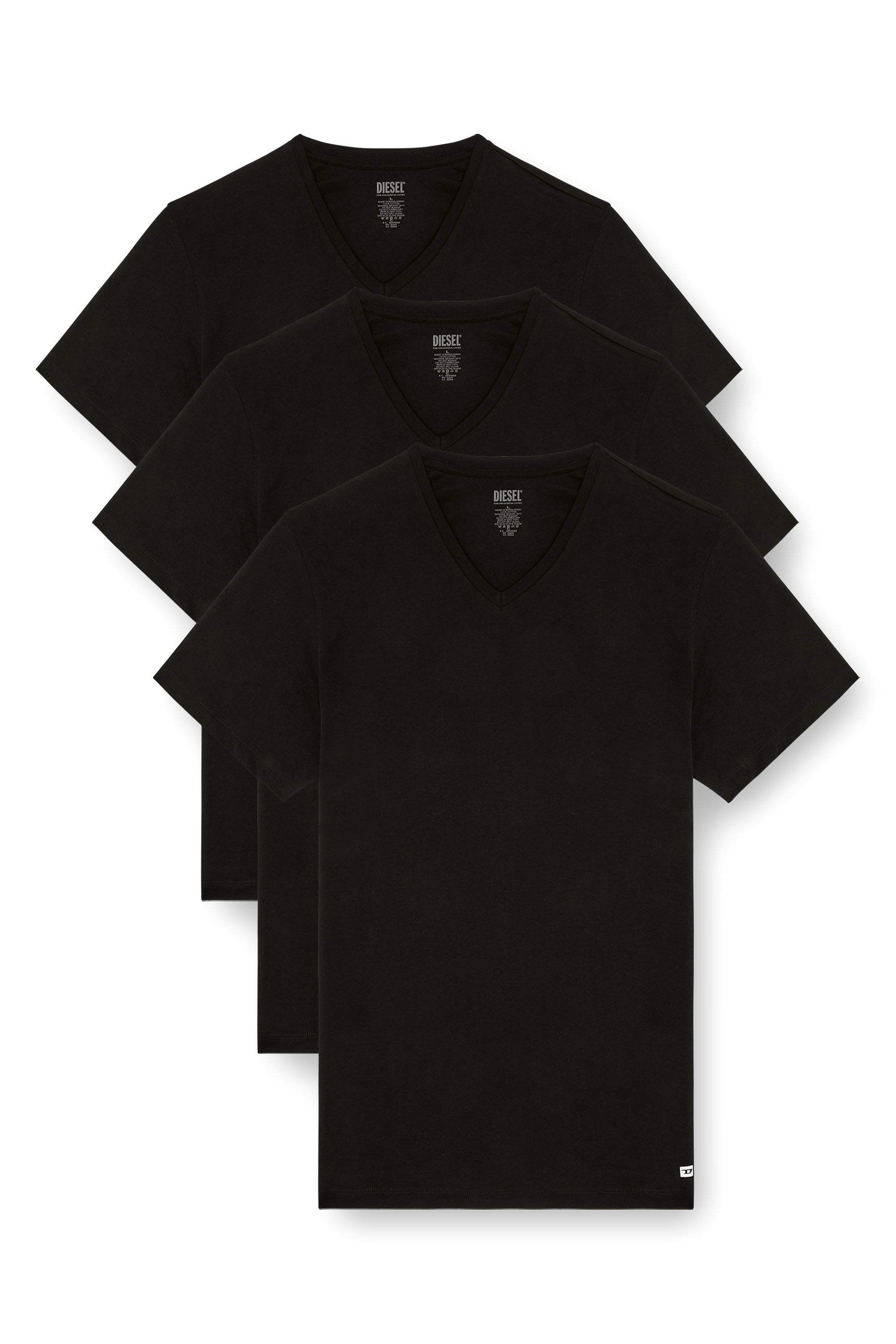 Diesel - MICHAEL-D-BOX-3PACK, Herren T-Shirts mit V-Ausschnitt im Dreierpack in Schwarz - 2
