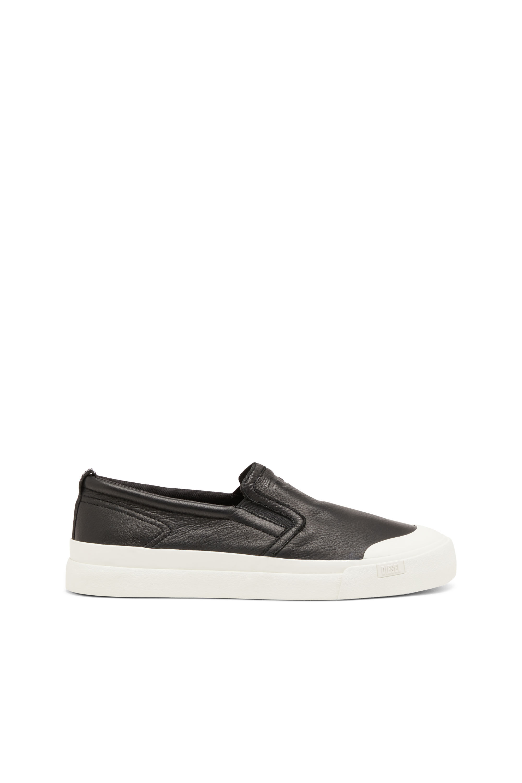 Herren S Athos Verschlusslose Sneakers aus einfarbigem Leder Schwarz Diesel