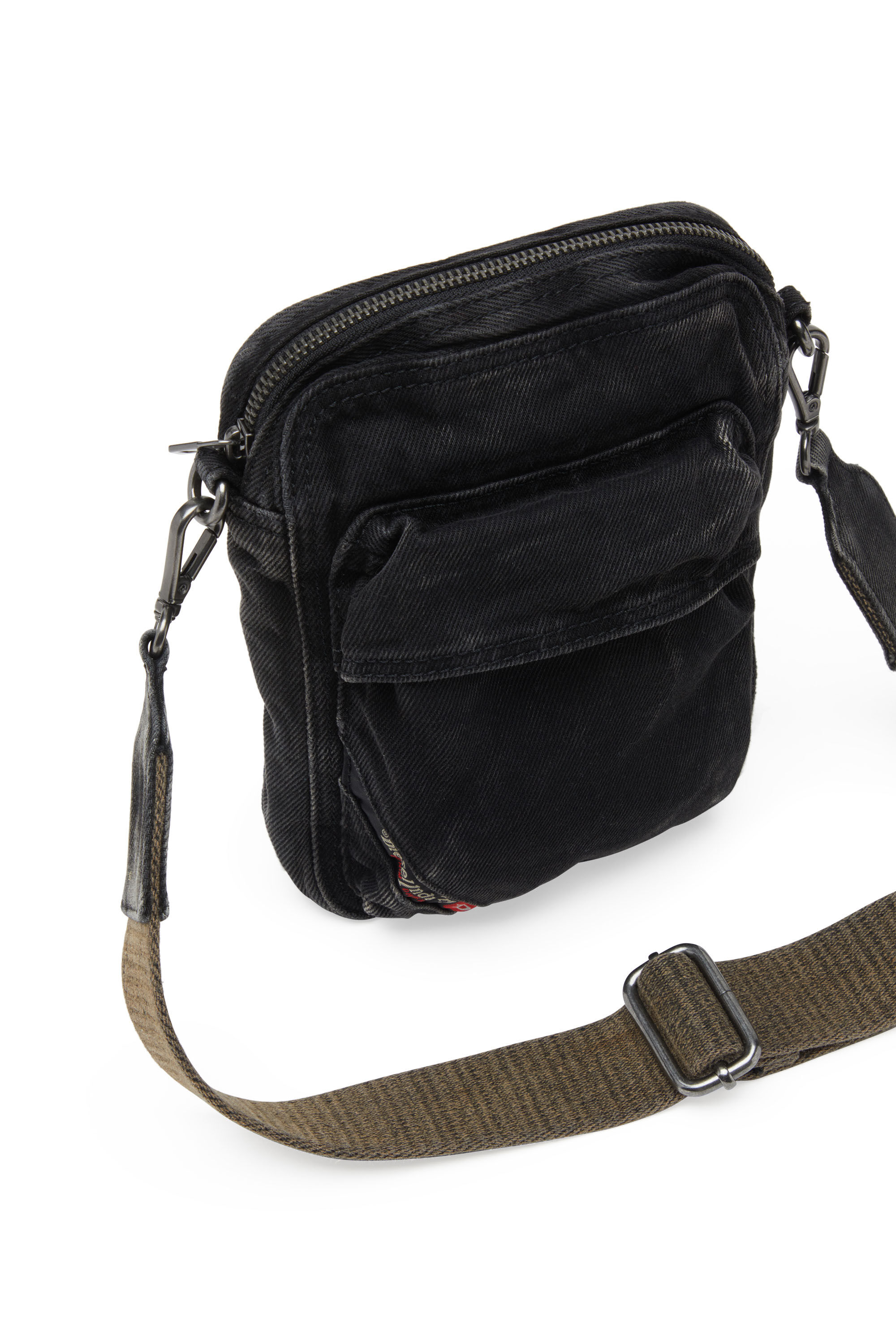 Diesel - MULTI-PKTS CROSSBODY X, Herren Multi-Pkts-Crossbody-Tasche aus gewaschenem-Denim in Schwarz - 2