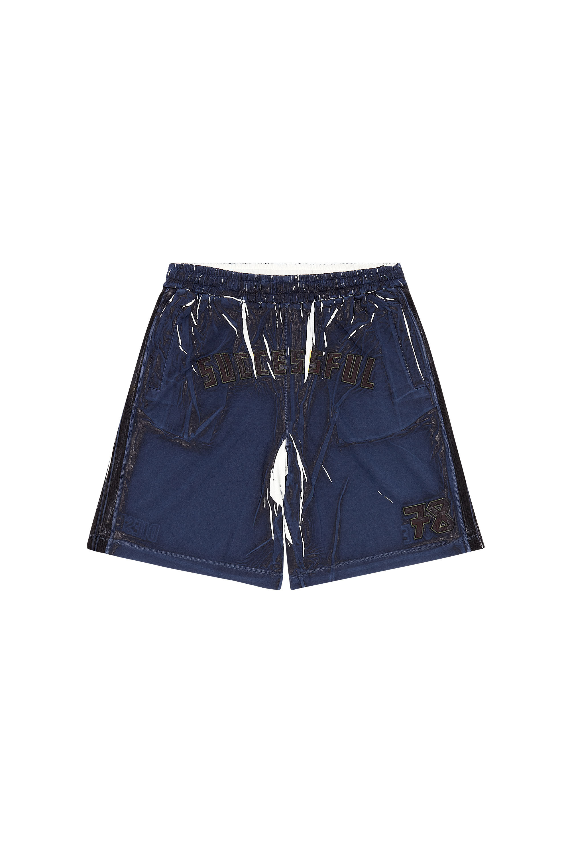 Diesel - P-ROWY, Herren Sweatshorts mit schattiertem Overprint in Dunkelblau - 2
