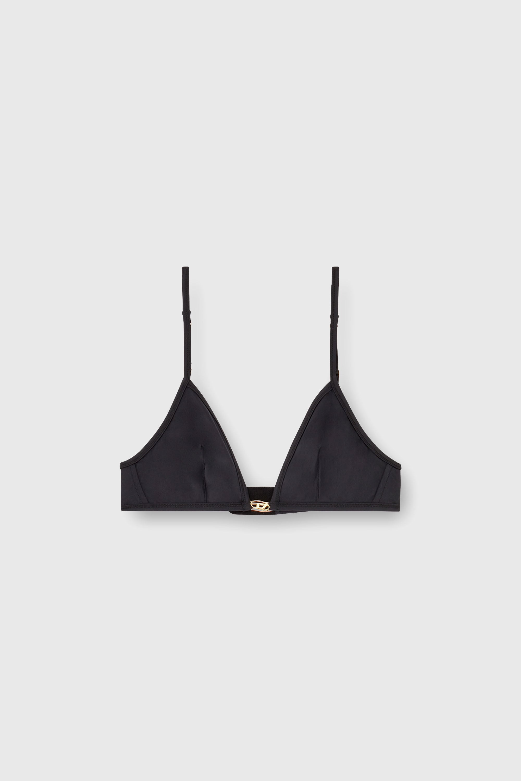 Diesel - LUNA-UTLT, Damen Triangle-BH aus Nylon mit Oval D-Detail in Schwarz - 2