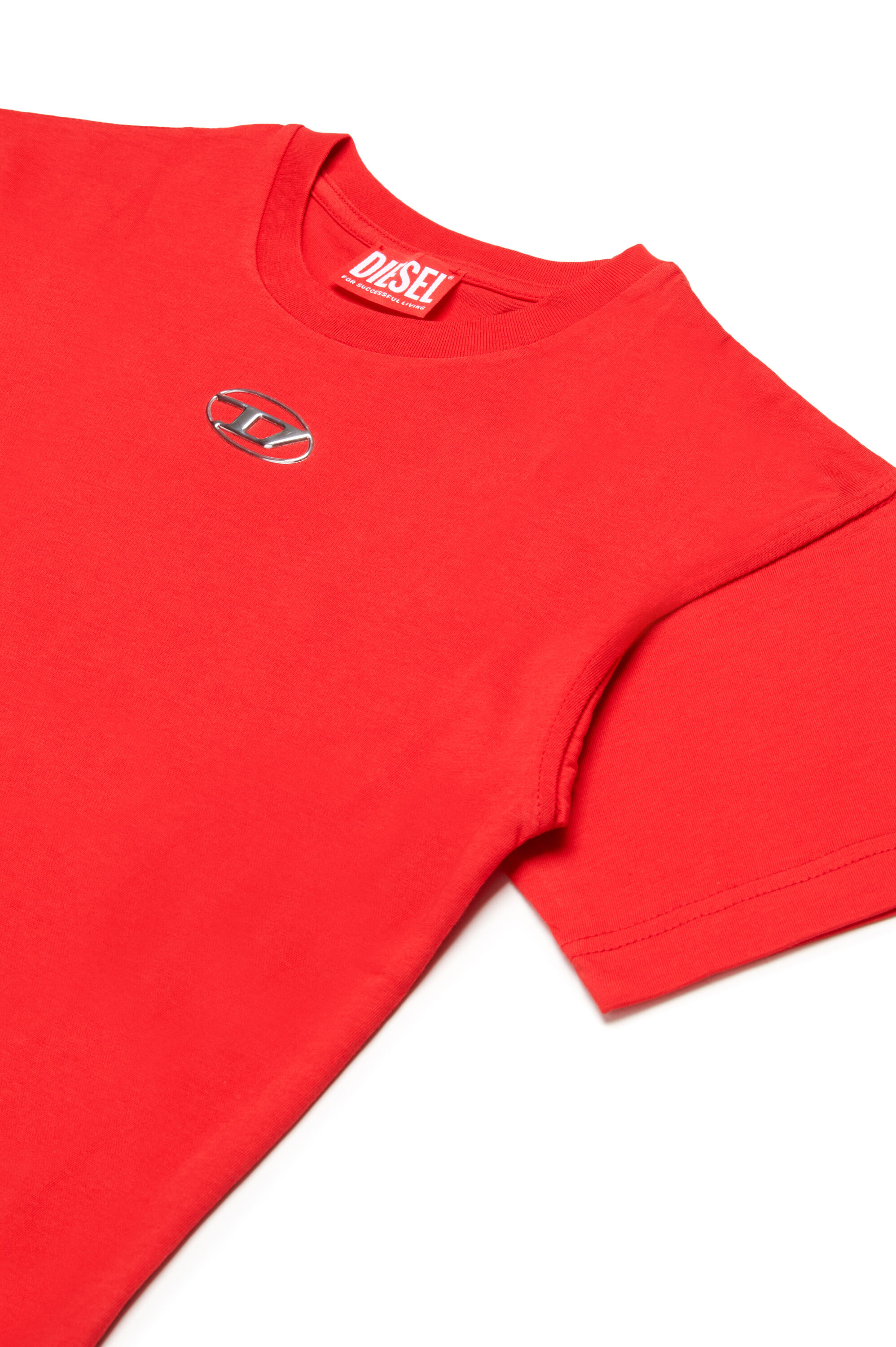 Diesel - TMARCUS OVER, Herren T-Shirt mit metallischem Oval D in Rot - 3